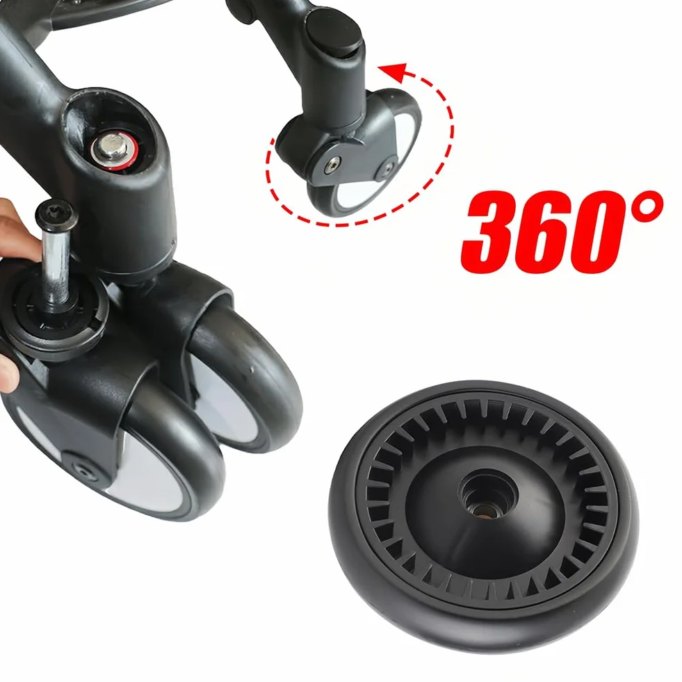 Joyzan Ruota del Passeggino, Rotazione 360 Gradi Passeggini Ruote Posteriore Gomma Accessori Sostituzione Posteriori Universali Sostituibili Carrozzina Ricambio Per Bambini Con Attrezzi