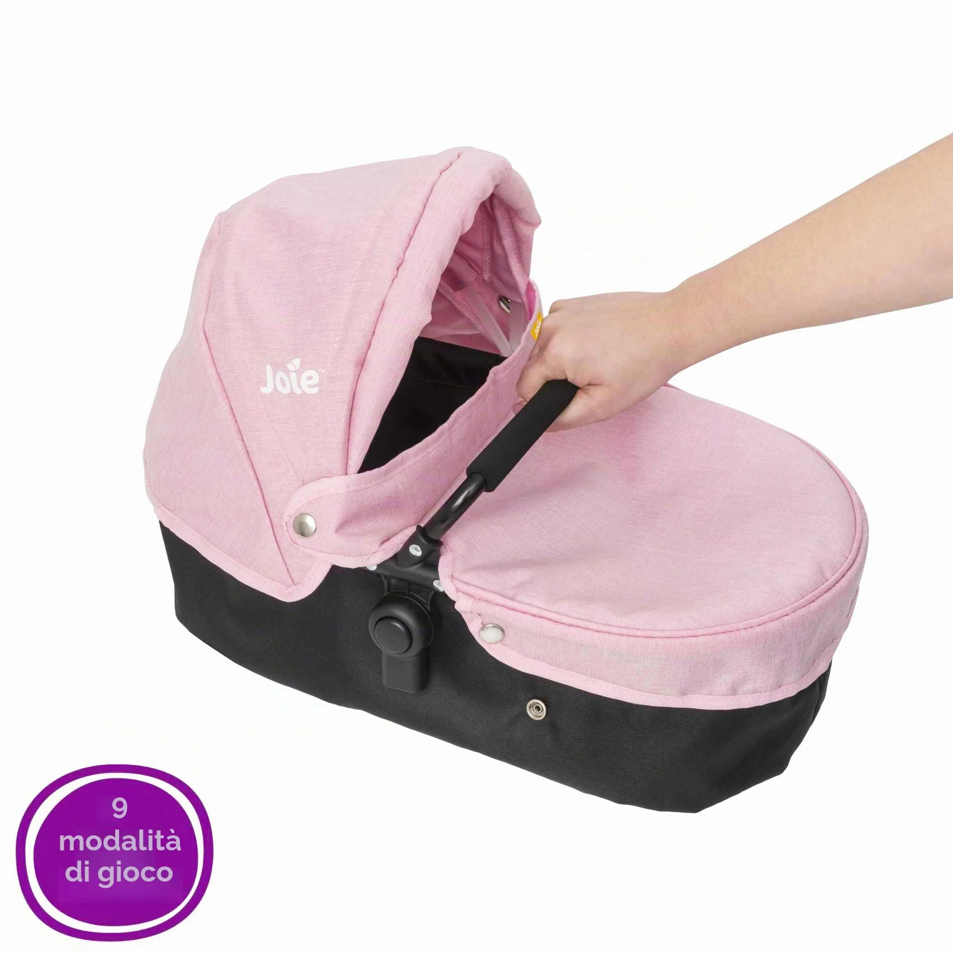 Joie Junior Evalite Twin Passeggino doppio rosa e nero, carrozzina doppia per bambole con maniglia regolabile in altezza e diverse opzioni di seduta, adatto per bambini dai 3 anni in su