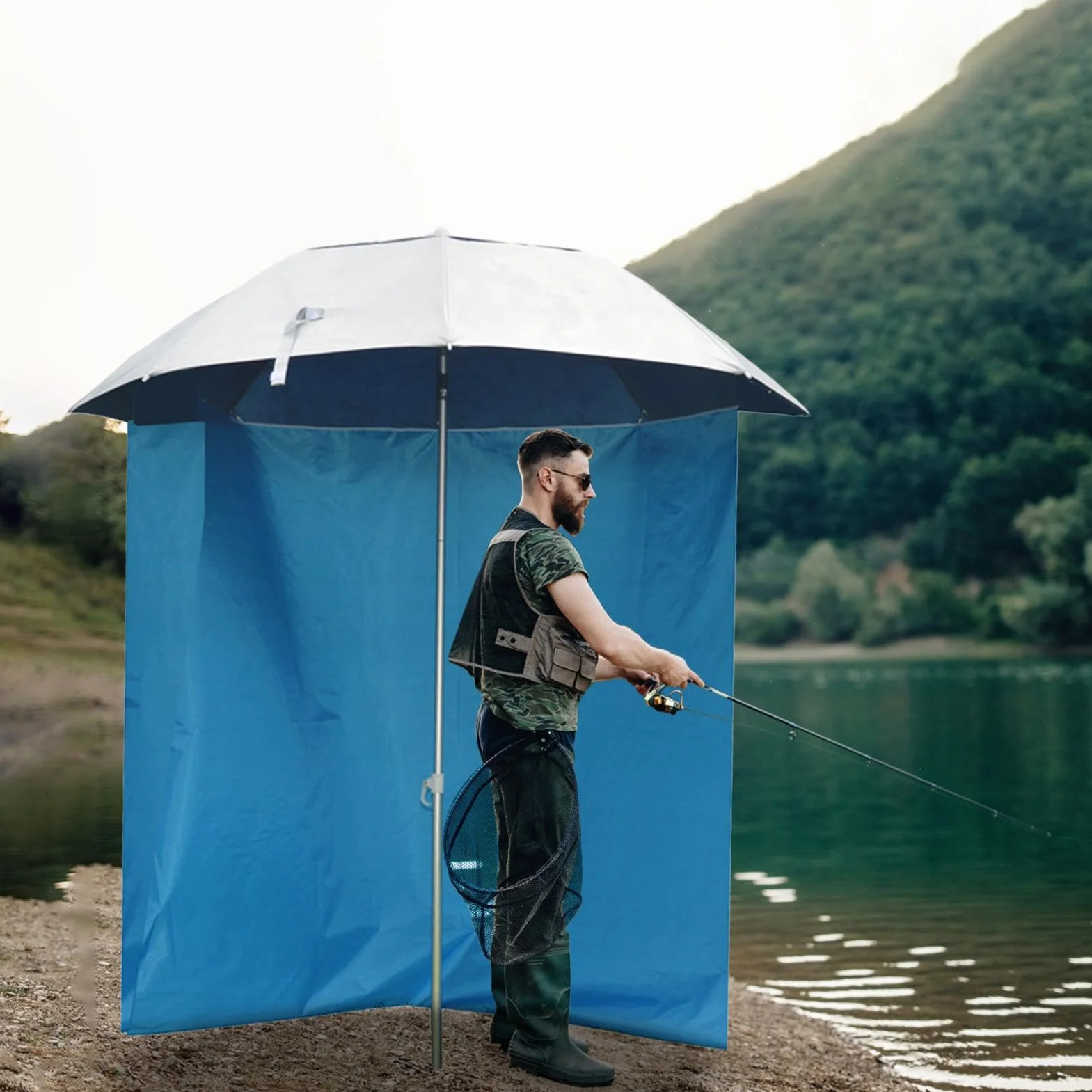 Panno per ombrellone da spiaggia, Panno per ombrellone portatile | Tenda da esterno con ombrellone - Design a mezza circonferenza, tessuto impermeabile per protezione dal sole e dalla pioggia
