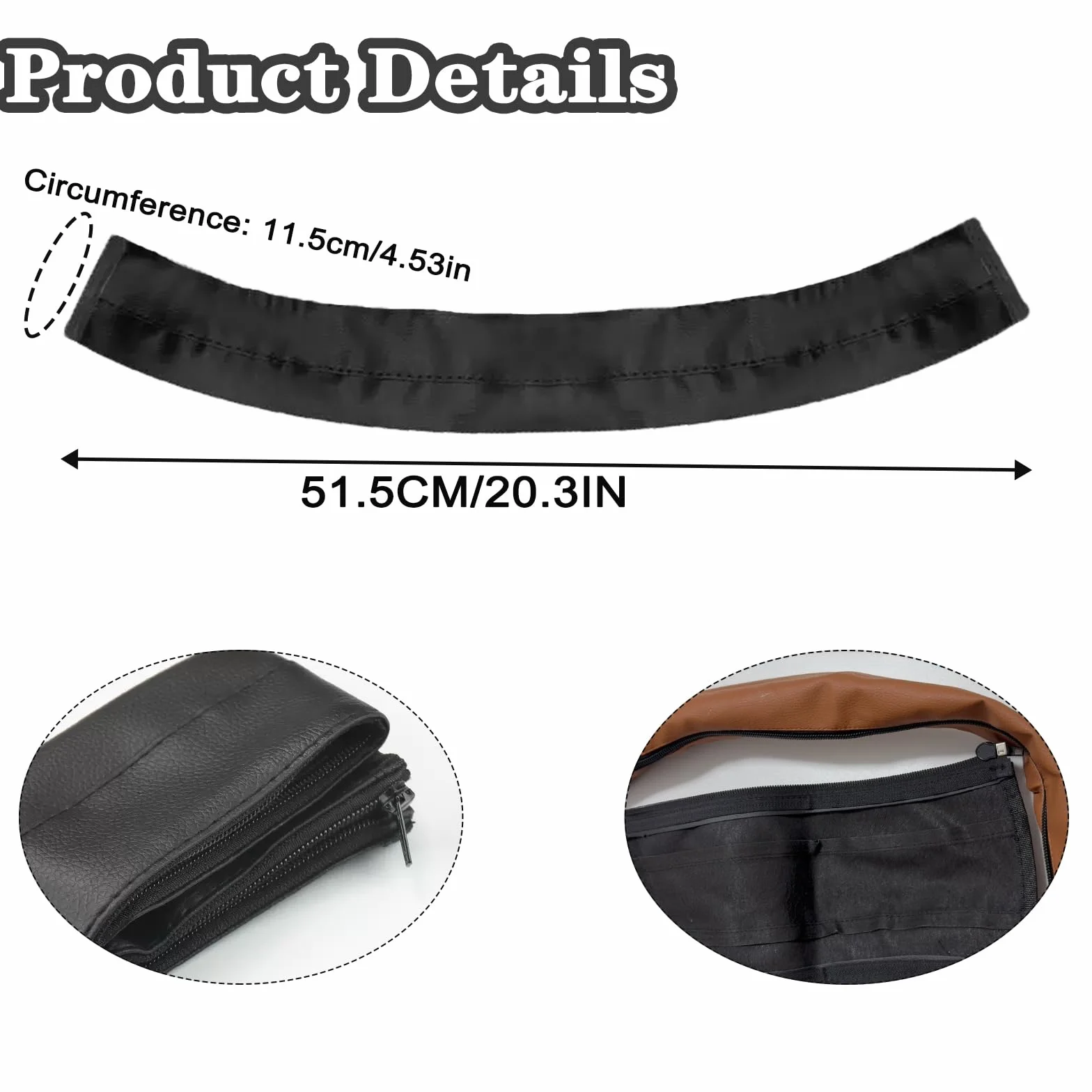 2PCS Copri Maniglia Passeggino Marrone, Copri Maniglie per Carrozzina in Pelle di Pu, Protezione Della Maniglia Per Carrozzina,Impermeabile,Impugnatura Antipolvere Copertura-Marrone+Nero