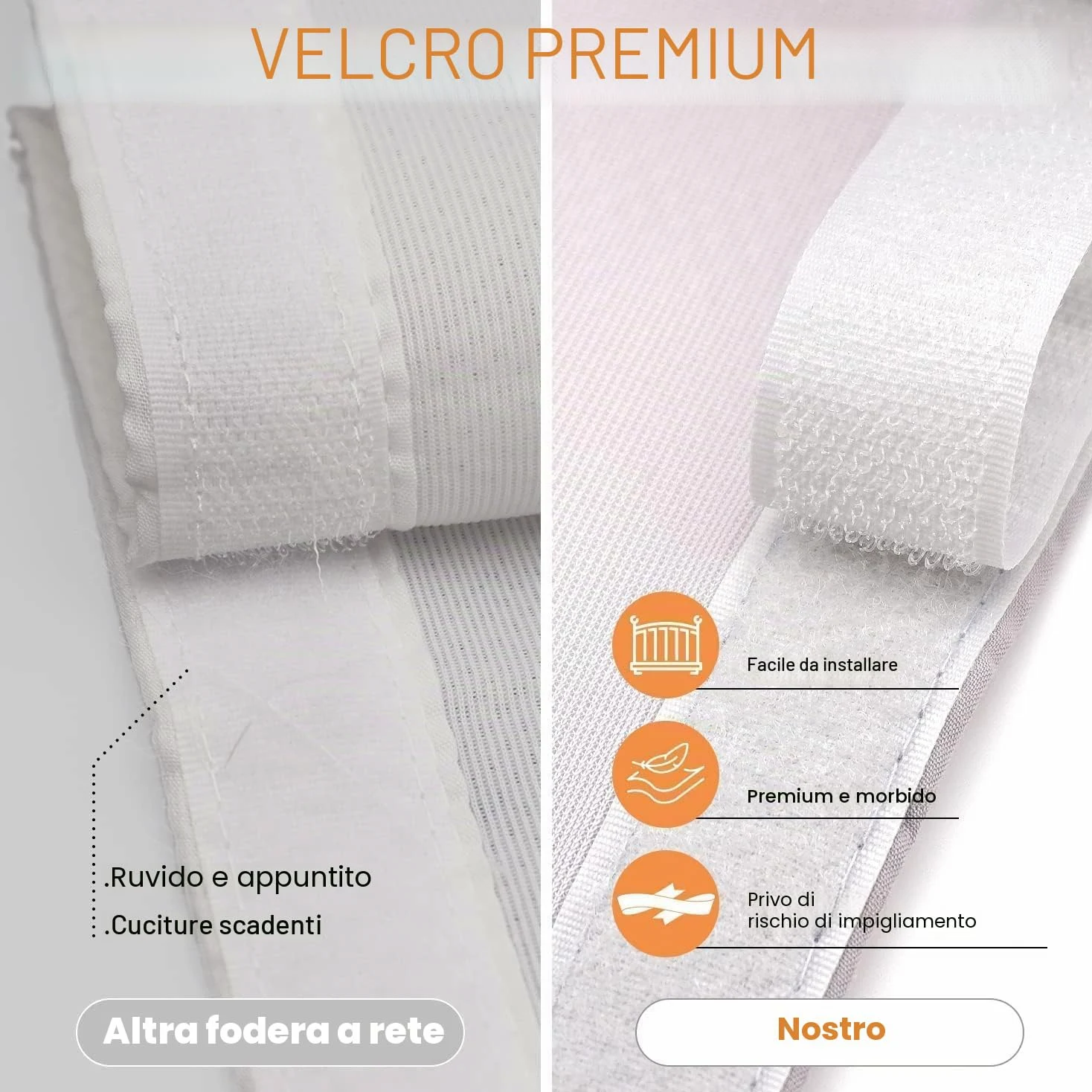 Set di 2 paracolpi traspiranti in rete per lettino, imbottiture per un sonno sicuro e confortevole, design regolabile, 32 x 22 cm, leggero e resistente, bianco