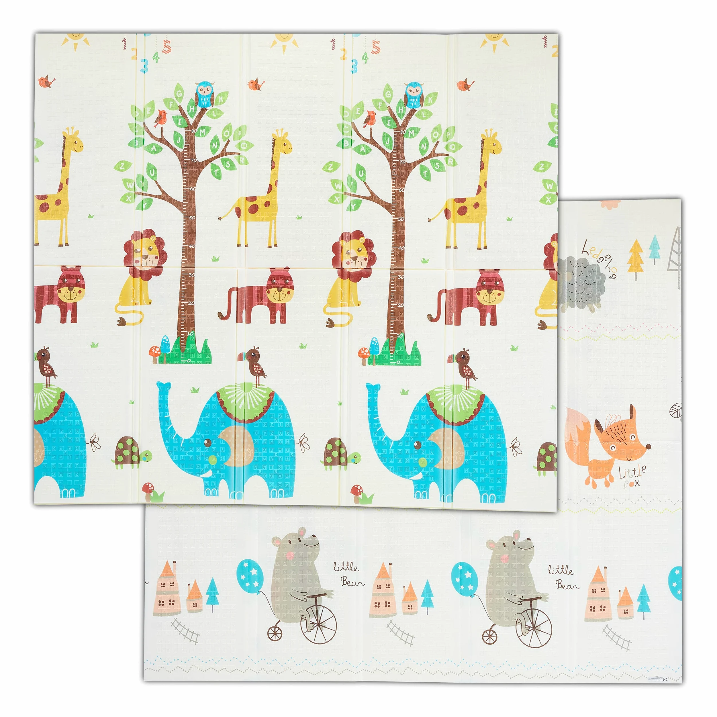 Relaxdays Tappeto per Bambini, Pieghevole e Lavabile, 195 x 175 cm, Atossico, Gommapiuma XPE, Motivo Animali, Colorato
