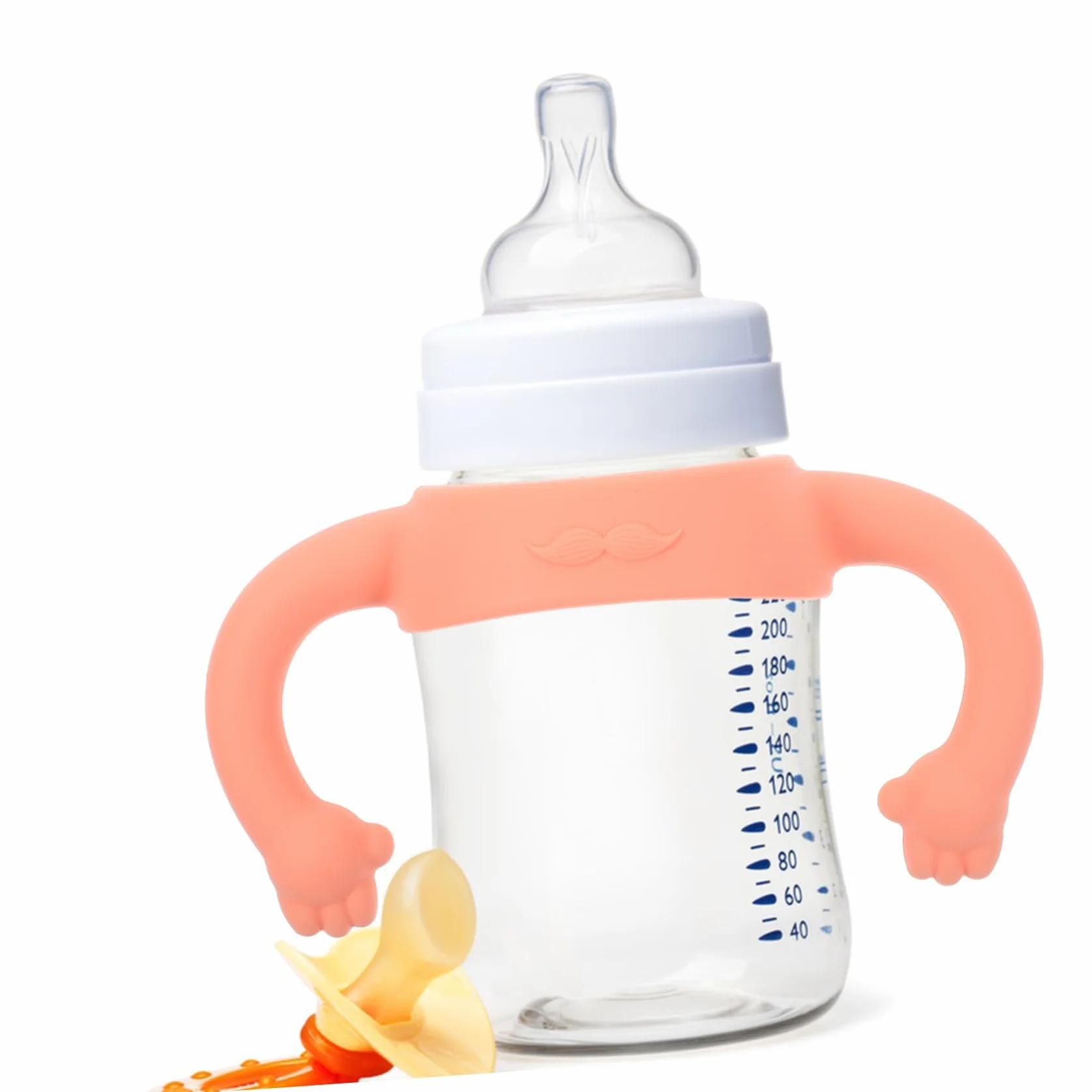 VICASKY Manici per Bottiglie in Silicone Rosa 2 Unitá Impugnatura Morbida e Confortevole per Bambino Bambina Facilmente Installabili