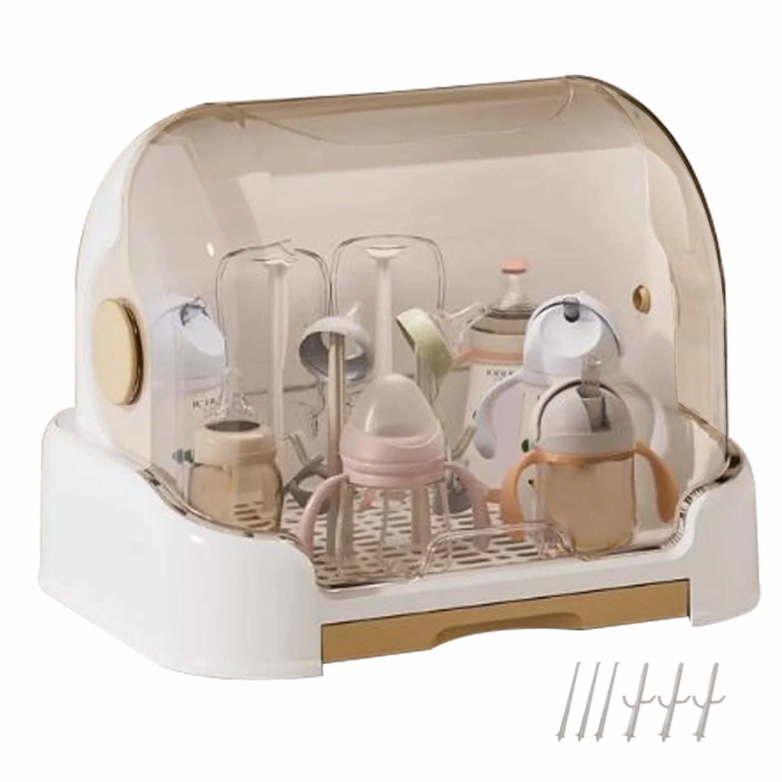 Generico Portabiberon Antipolvere, Scatola Portabiberon, Organizer Per Biberons Con Coperchio, Rastrelliere Asciuga Biberons, Scolas Bib-eron Rastrelliere Asciuga Bib-eron