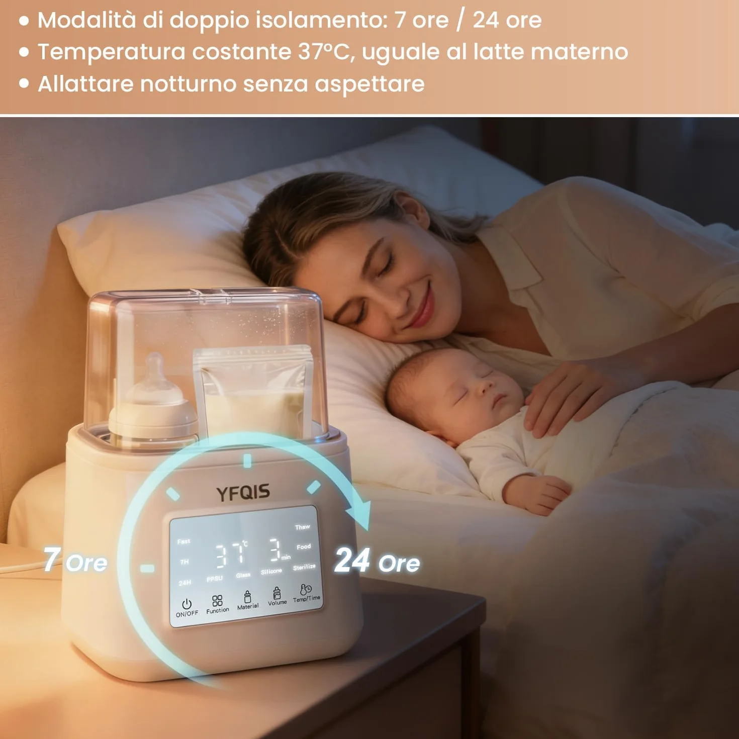 Scaldabiberon e Sterilizzatore Biberon 10 in 1,Scalda biberon e Scalda Pappa 230W Riscaldamento Rapido e Sbrinamento,con Display LCD,Timer,Mantiene il Calore,Senza BPA