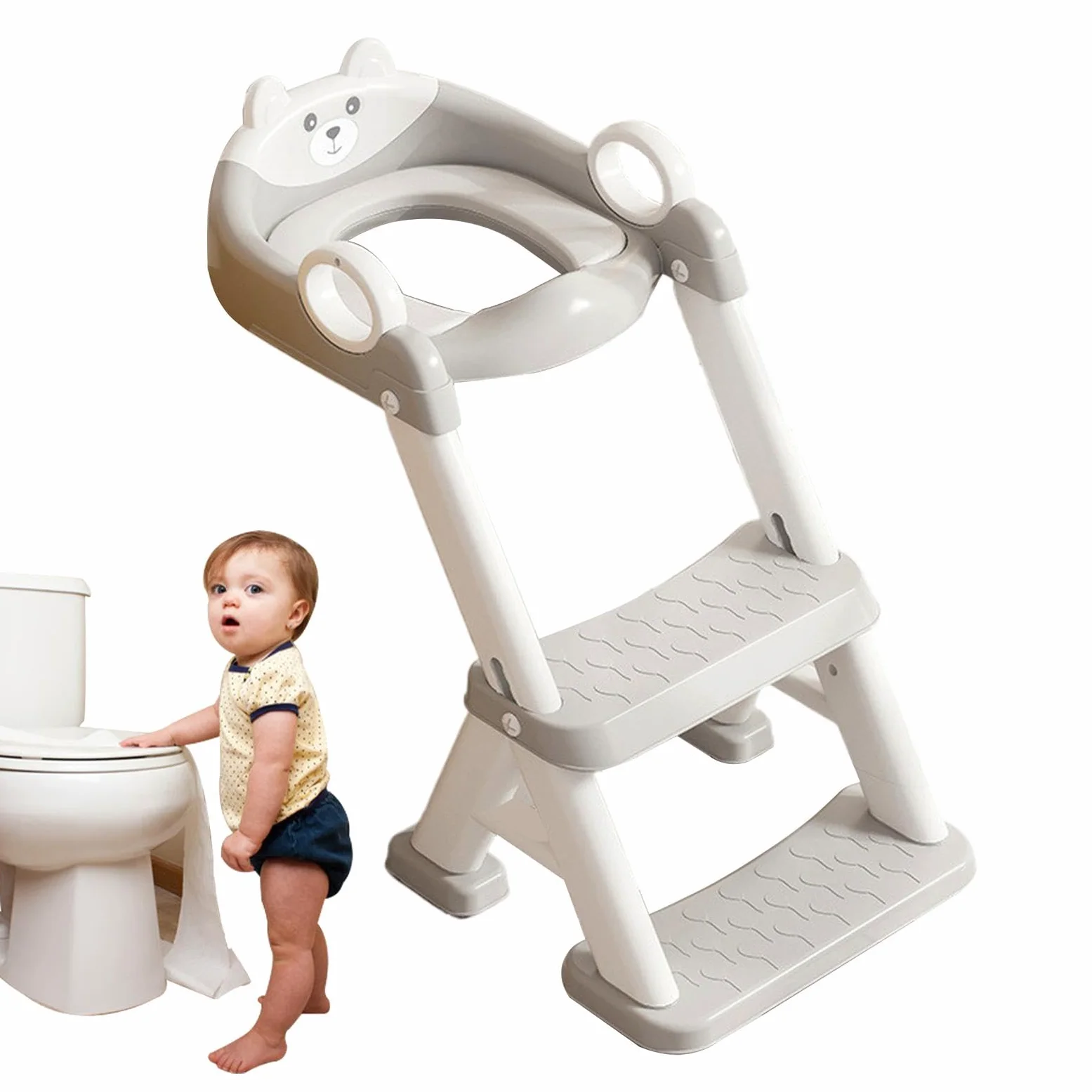 Scaletta WC per bambini aggiornata WC per bambini e ragazze, sedile WC 2 in 1 con scale, WC aggiornato per bambini e ragazze, sedile WC 2 in 1 con scale,