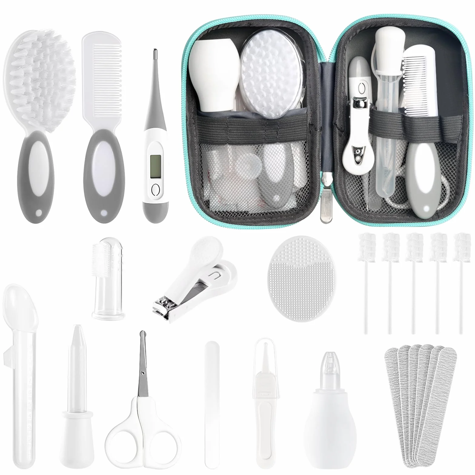 Kit per la cura del bambino e la cura del bambino per neonati, 24 pezzi, kit di sicurezza per la cura del bambino, set di assistenza sanitaria per neonati
