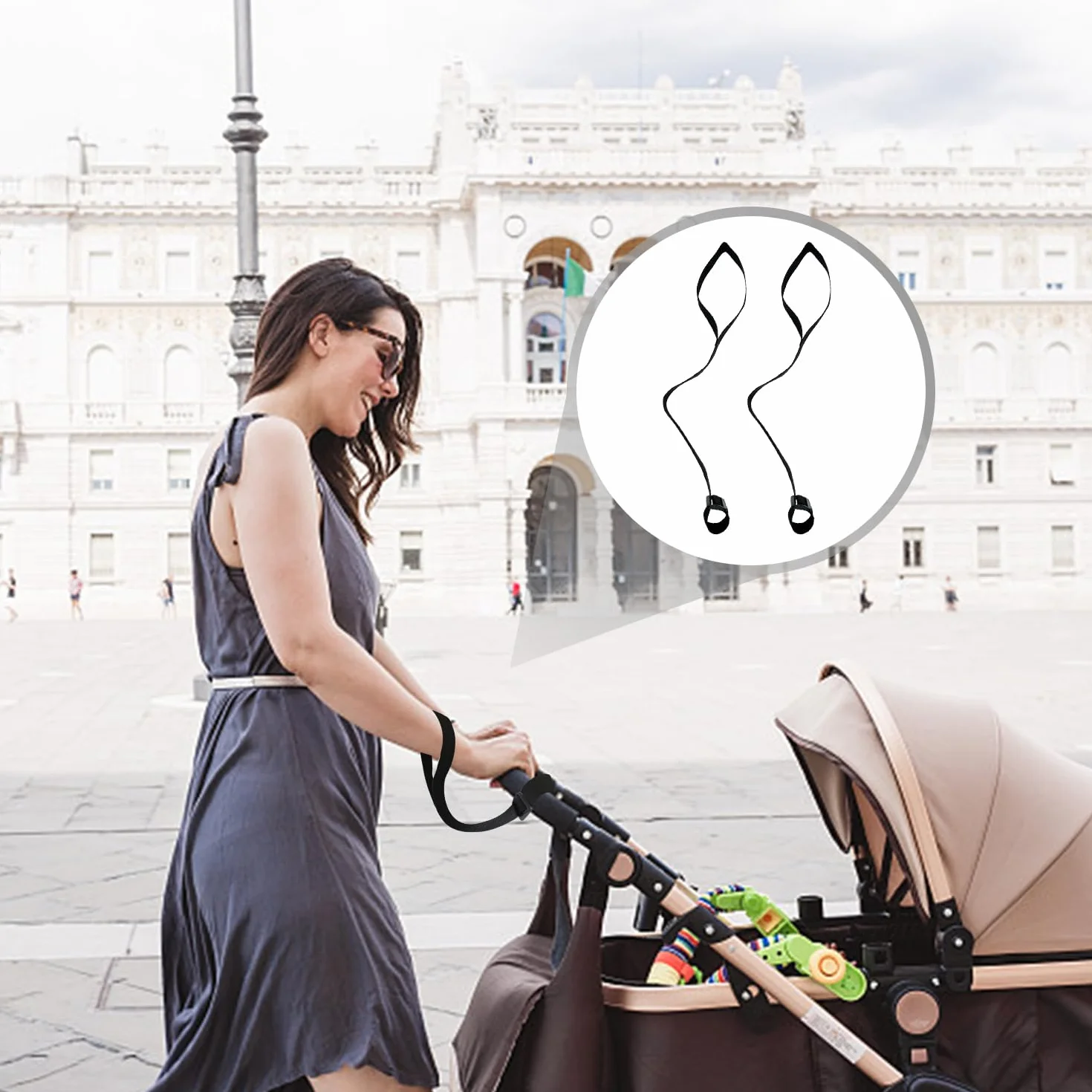 2 Pezzi di Passeggino Cinghie da Polso, 2 Pezzi di Passeggino Ganci, Passeggino Antiscivolo Cinghie, Passeggino Accessori, Bambino di Stoccaggio Ganci, Moderno E Semplice Appeso.
