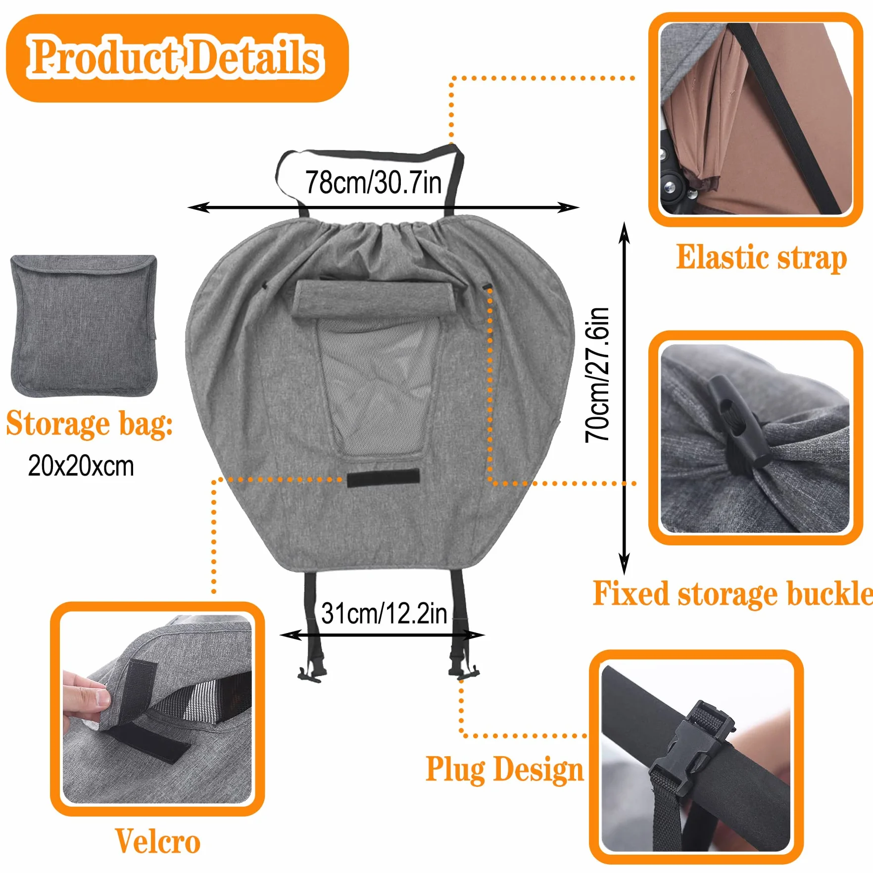 Parasole per Passeggino,Parasole per Carrozzina,Parasole Passeggino Universale,Universale Regolabile UV 50+,ala Laterale Parasole,con Finestrino e Funzione,Protezione Solare Parasole Passeggino