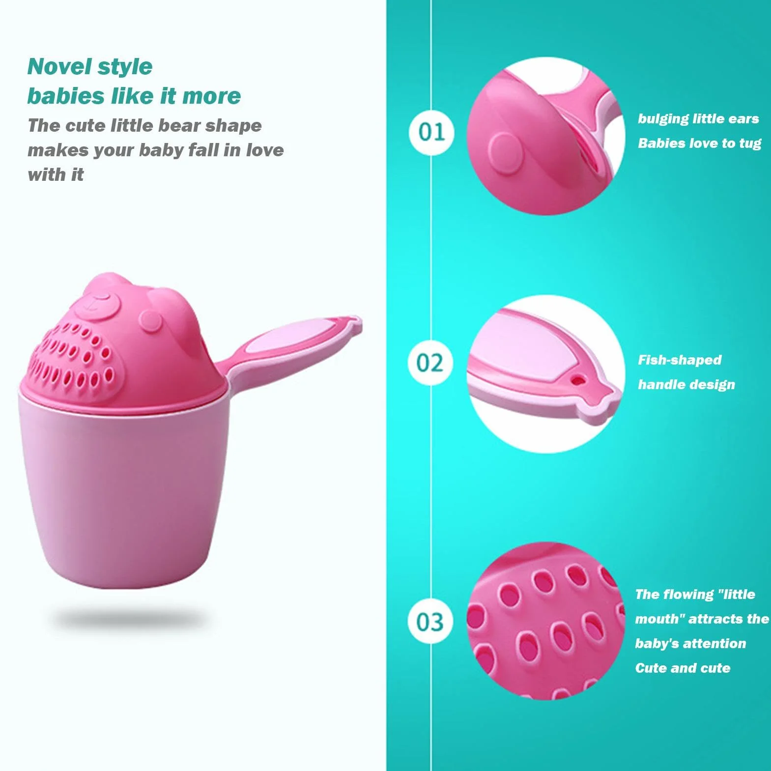 Tazza per il risciacquo del bagnetto per bambini, tazza per il bagnetto del bambino, tazza per shampoo per bambini, tazza per lo shampoo per la doccia per bambini, integratore per madre e neonato, taz