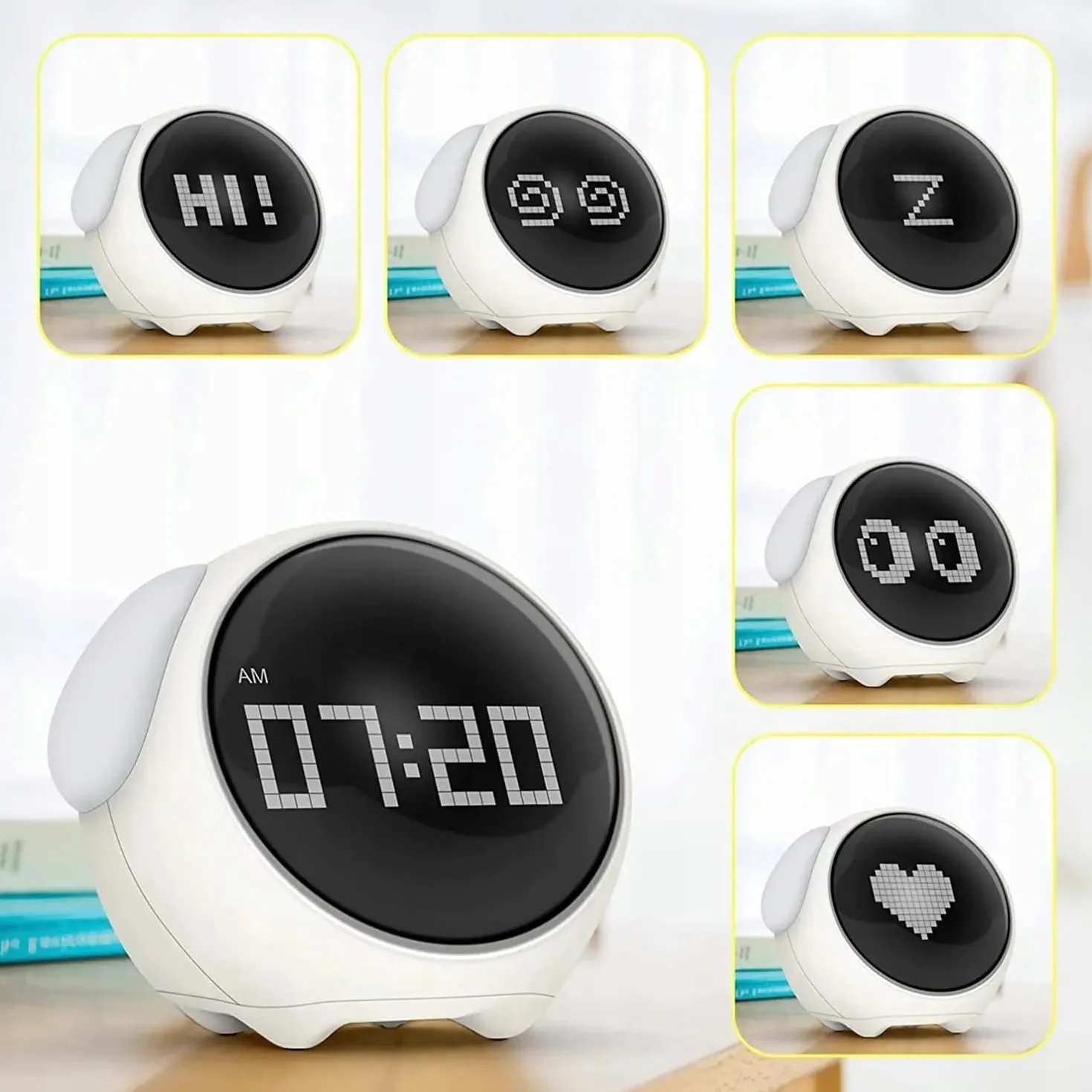 ELECTRONICA4U Orologio Sveglia Luce Notturna LED per Bambini Bambini Emoji Emoji