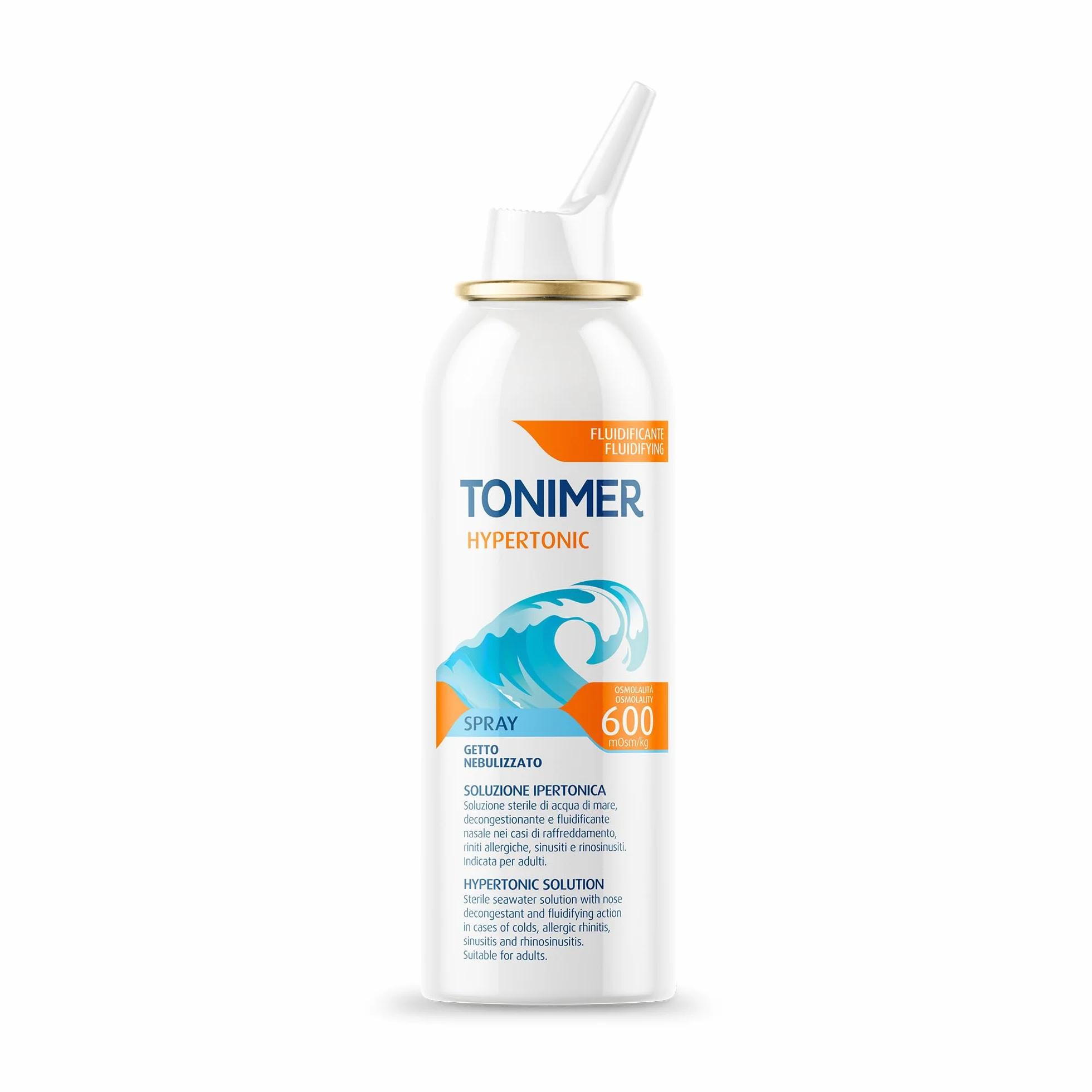 Tonimer MD Hypertonic Spray – 100 ml – Soluzione Ipertonica Sterile di Acqua di Mare – Decongestionante e Fluidificante Nasale – Per Riniti allergiche Sinusiti e Rinosinusiti