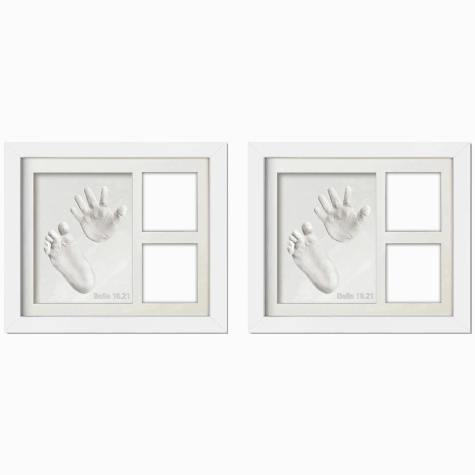2X Kit Carino di e Impronte di Bambini, Cornice Ricordo con Impronte di di Neonati, Kit di Argilla con Impronte di Animali Domestici, Cornici per Foto