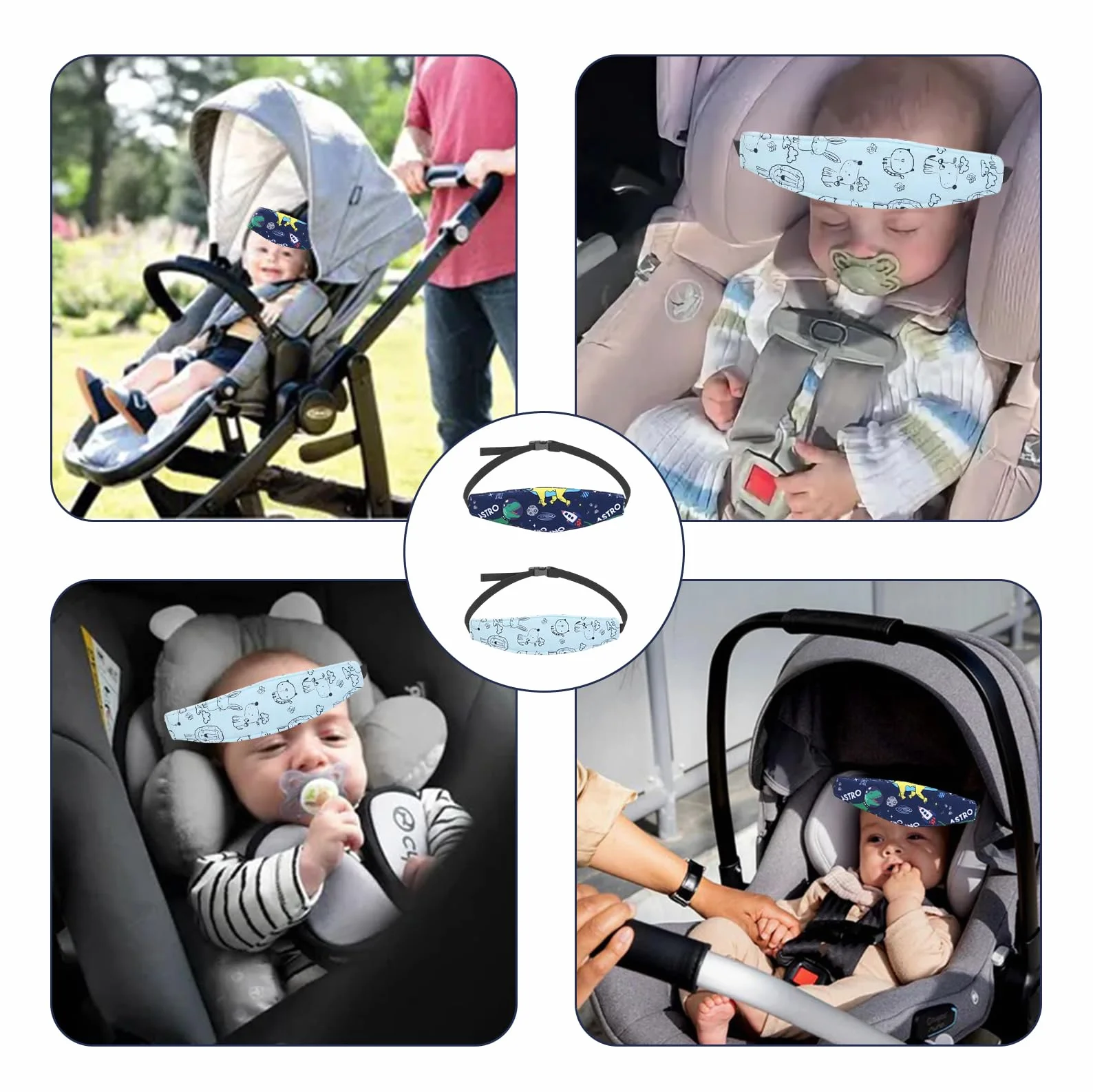 2 Pezzi Poggiatesta Auto Bambini,Cinturino Supporto Testa Bambini,Regolabile Auto Sicurezza Cinturino,Supporto Testa Seggiolino Auto,Fascia Poggiatesta,Accessori Reggitesta per Dormire Autos Bambinio