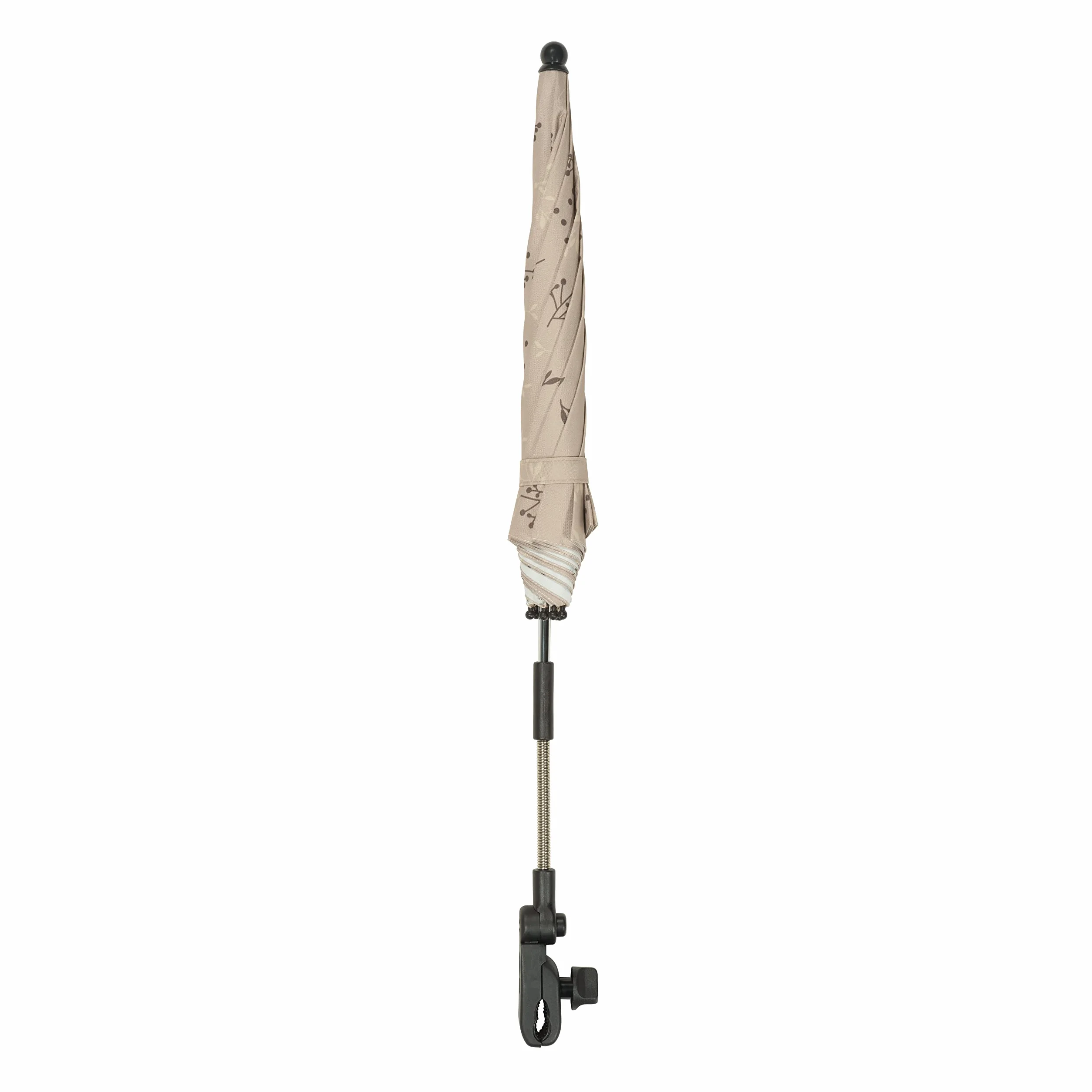 Dooky Ombrellone per carrozzina/passeggino/passeggino, protezione UV UPF 50+, flessibilità 180 gradi con tecnologia Duo Flex, antivento e impermeabile, 100% poliestere, portata 76 cm, beige foglie