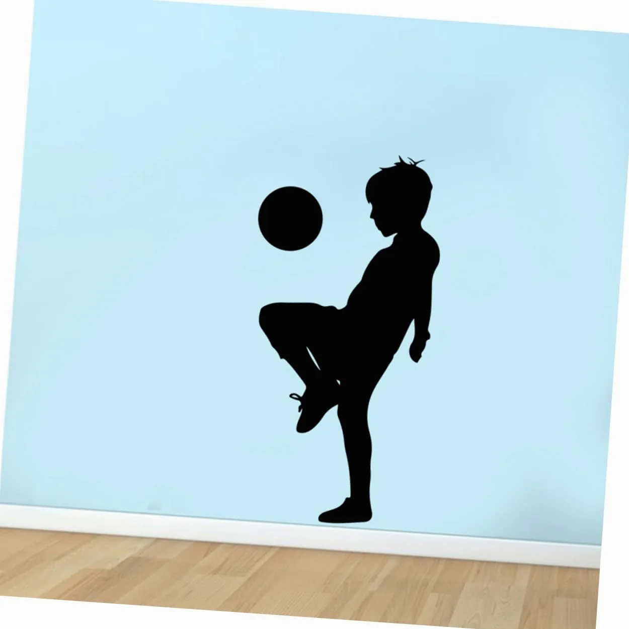 Operitacx 3 Pezzi adesivo da parete calcio giocare adesivi di calcio sport adesivo nero decorazioni adesivi neri murali per per camera da letto Black