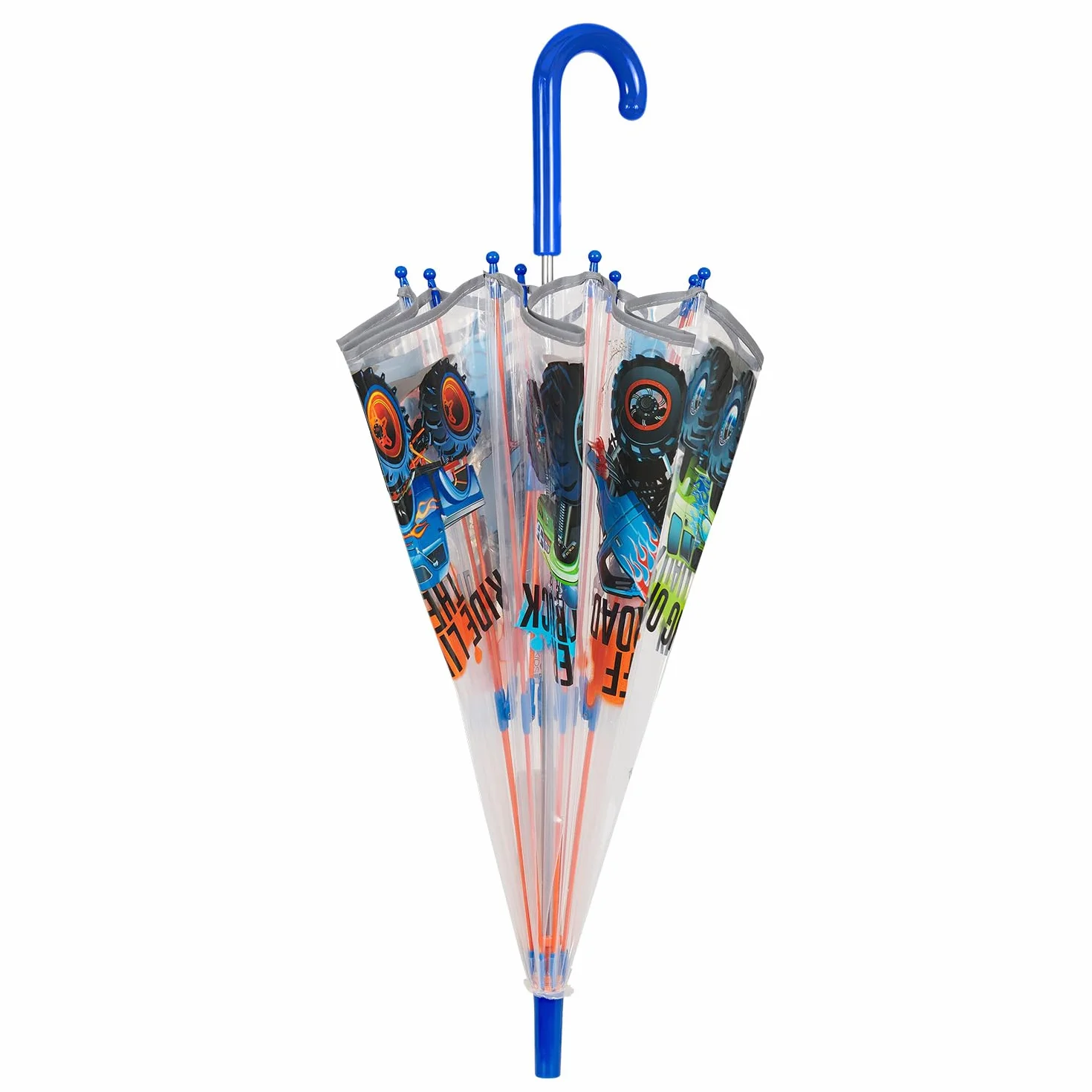 PERLETTI Ombrello Bambini Trasparente 3 4 5 Anni - Ombrello Pioggia Lungo Bambino Bambina a Cupola Antivento - Ombrellino Bimbo Asilo Resistente con Apertura di Sicurezza - Diametro 64 cm