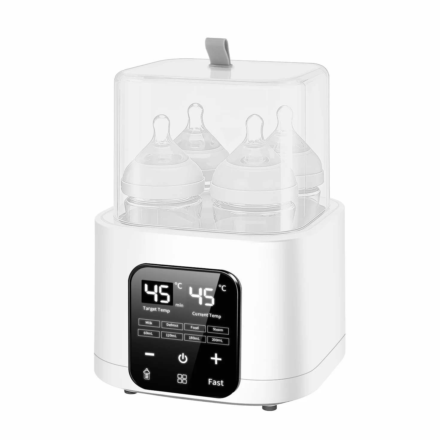 6 in 1 Scaldabiberon Scaldabaschette per Bambini,Sterilizzatore per Biberon, conservazione del calore per 48 ore, touch screen a LED, telecomando, può riscaldare 4 bottiglie contemporaneamente