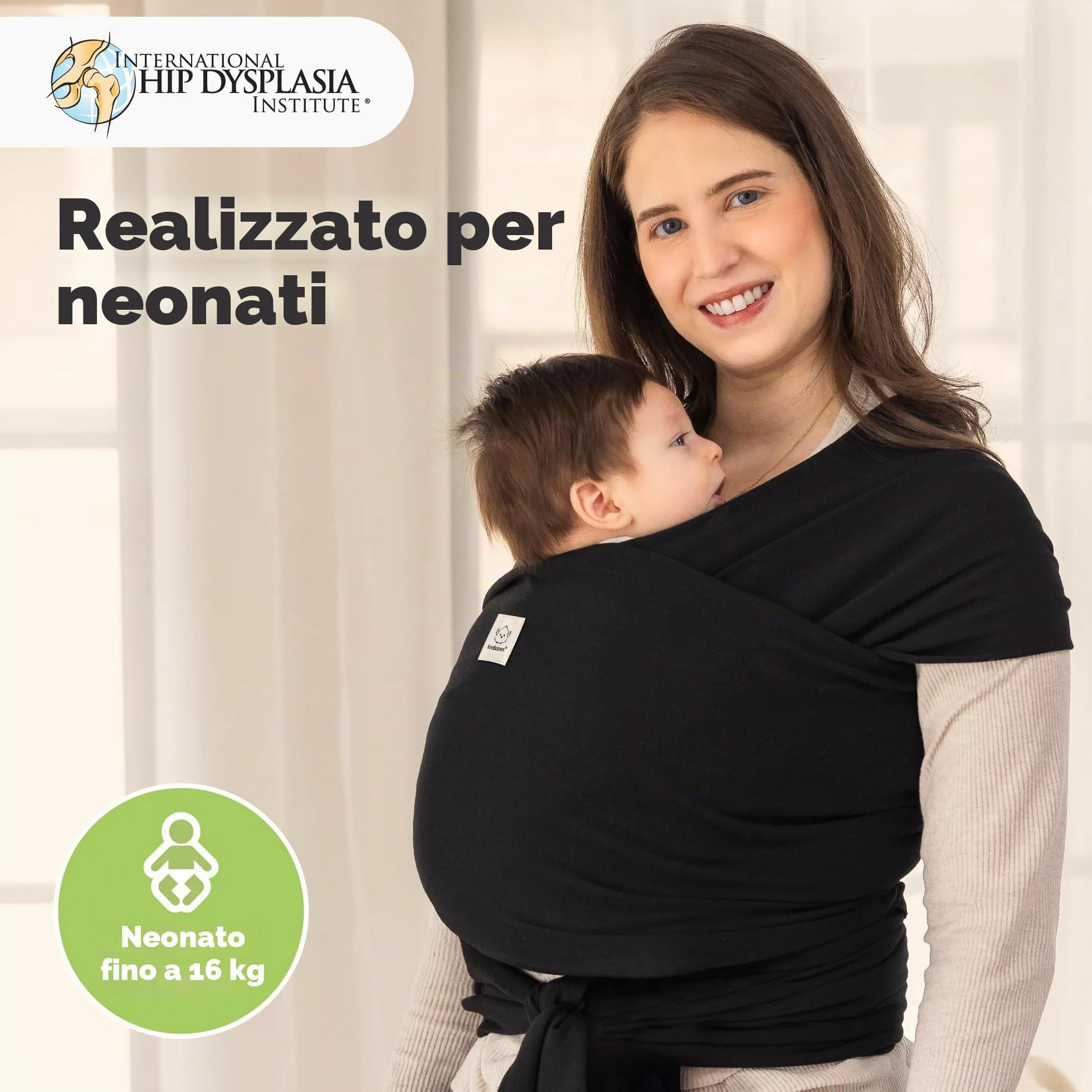 KeaBabies Baby Wrap Carrier - Tutto in 1 Original Baby Carrier Fascia da Neonato a Bambino, Facile da Indossare, Legatura Senza Mani, Leggero, Impacchi per Bambini Traspiranti (Trendy Black)