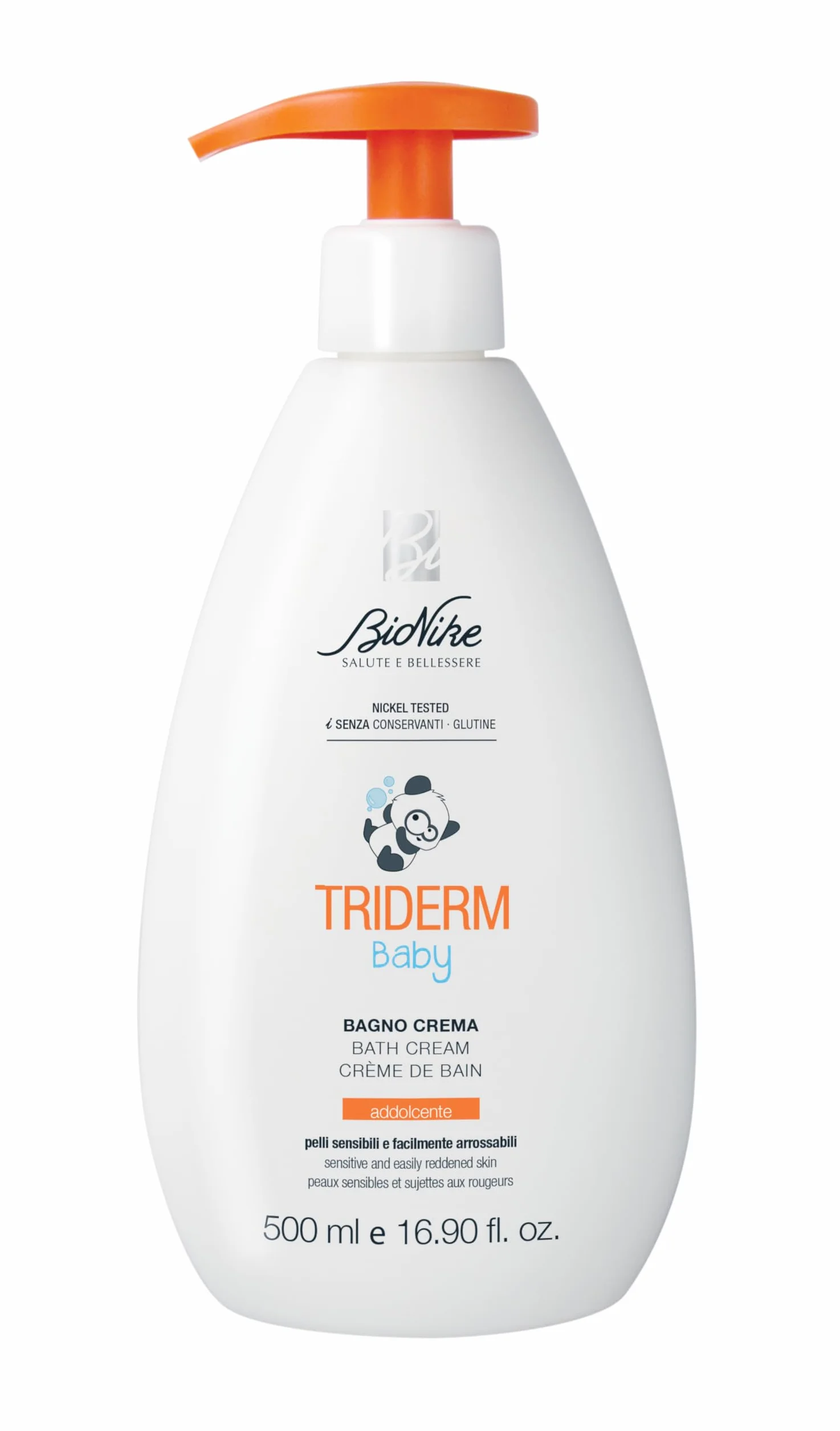 Bionike Triderm Baby - Bagno Crema Neonato e Bambino Deterge Delicatamente e Protegge Pelli Secche e Irritate, per Idratazione e Morbidezza, 500 ml
