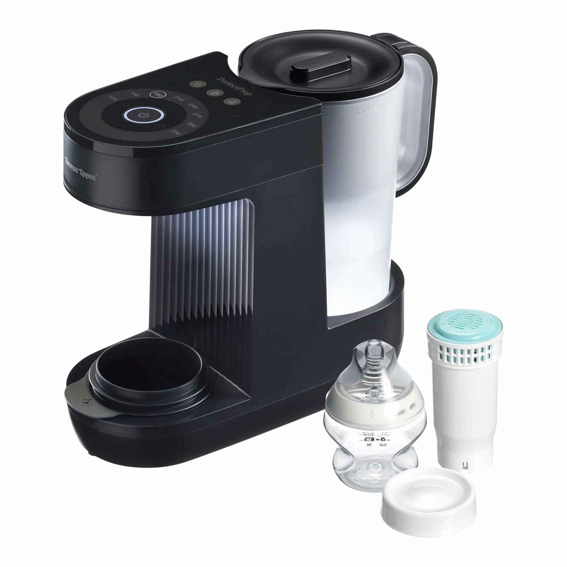 Tommee Tippee Perfect Prep, Preparatore Biberon, per il Biberon alla Temperatura Corporea in 90 Secondi*, Sia di Giorno Che di Notte, con Filtro Antibatterico e Supporto Tramite App