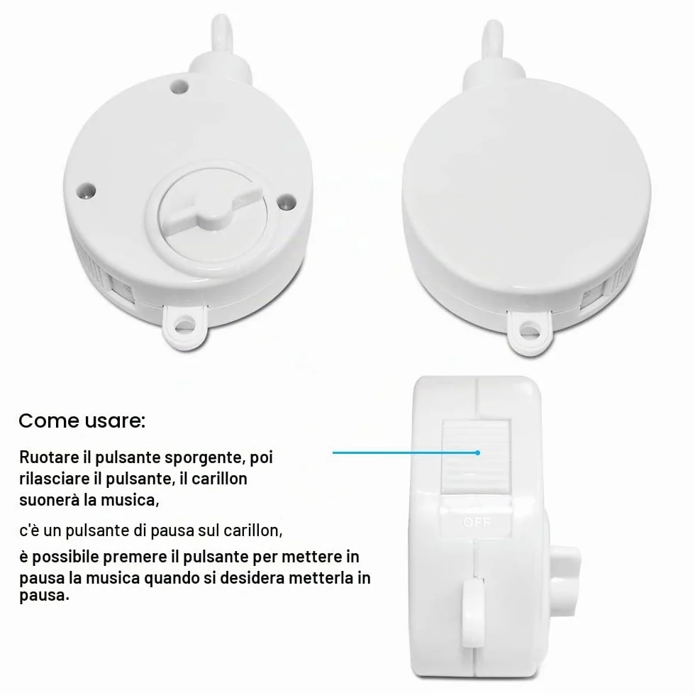 Afunta - Supporto per appendere alla culla una giostrina, con carillon, lungo 58 cm, regolabile, per decorazione giocattolo fai da te, set di dadi a vite