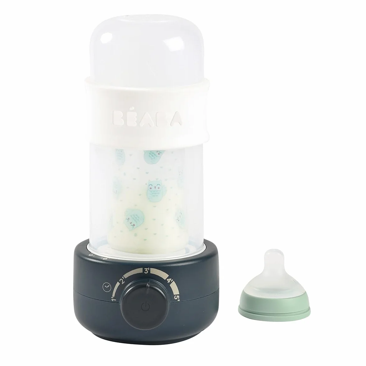BÉABA, Scaldabiberon, Sterilizzatore per biberon, Tettarelle, Scaldalatte, Vapore morbido, Calore rapido, Secondo latte, Blu notte