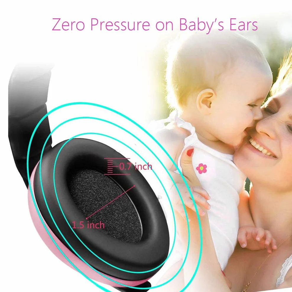 YANKUIRUI Cuffie Neonato Antirumore, Confortevole Per Sonno, Viaggi e Attività Quotidiane, Protezione Acustica Fino a 36 Mesi, Riduzione del Rumore SNR 26dB, Archetto Regolabile e Antiscivolo