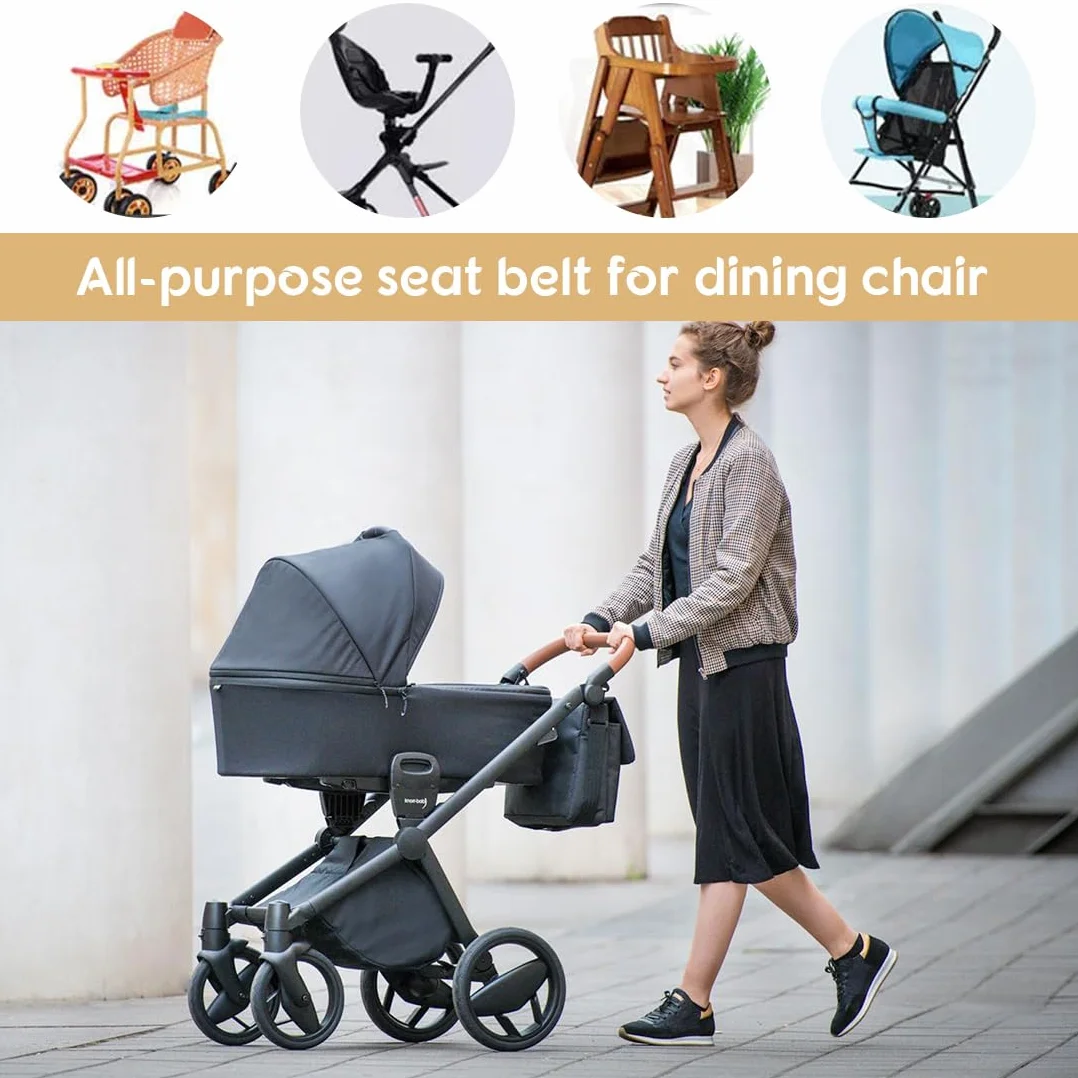 Cinture Passeggino Universali, Cintura di Sicurezza per Bambini Imbracatura per Seggiolone a 3 Punti Regolabile Seggiolino Cinghie Passeggini Anticaduta Adatta per Seggioloni Auto Carrozzine