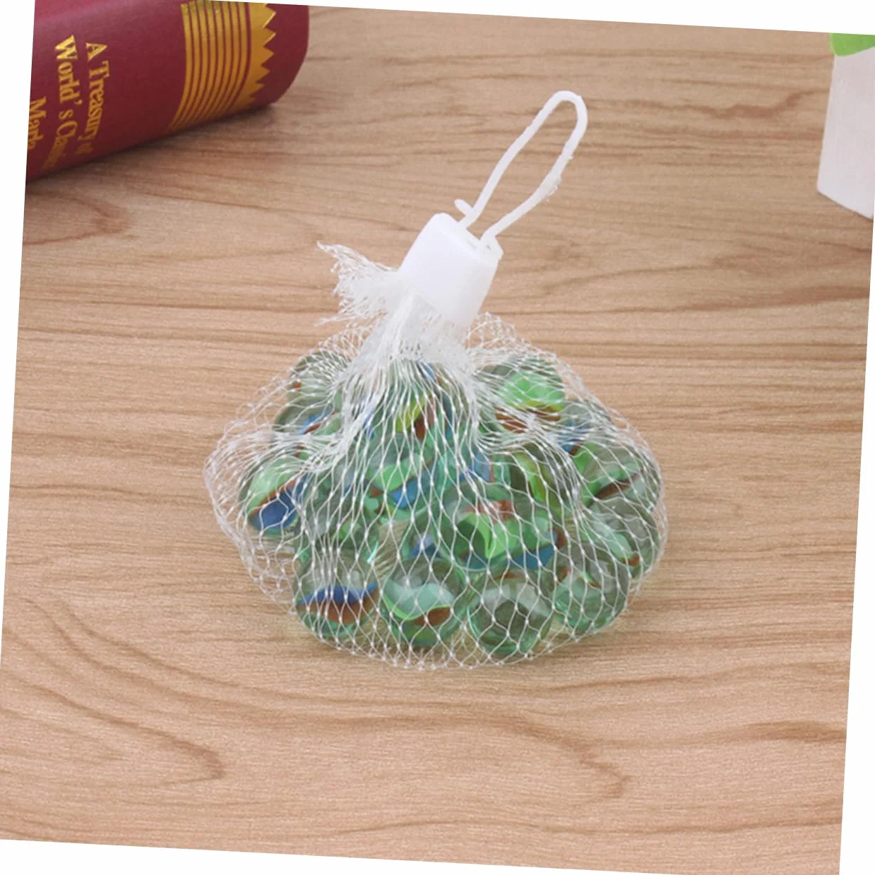 Abaodam Sacchetti in Rete per Biglie e Giocattoli, Borsa a Rete con Coulisse in Fibra di Vetro, Portatile con Maniglia, Accessorio per Organizzazione Cucina e Viaggio, Confezione da 100