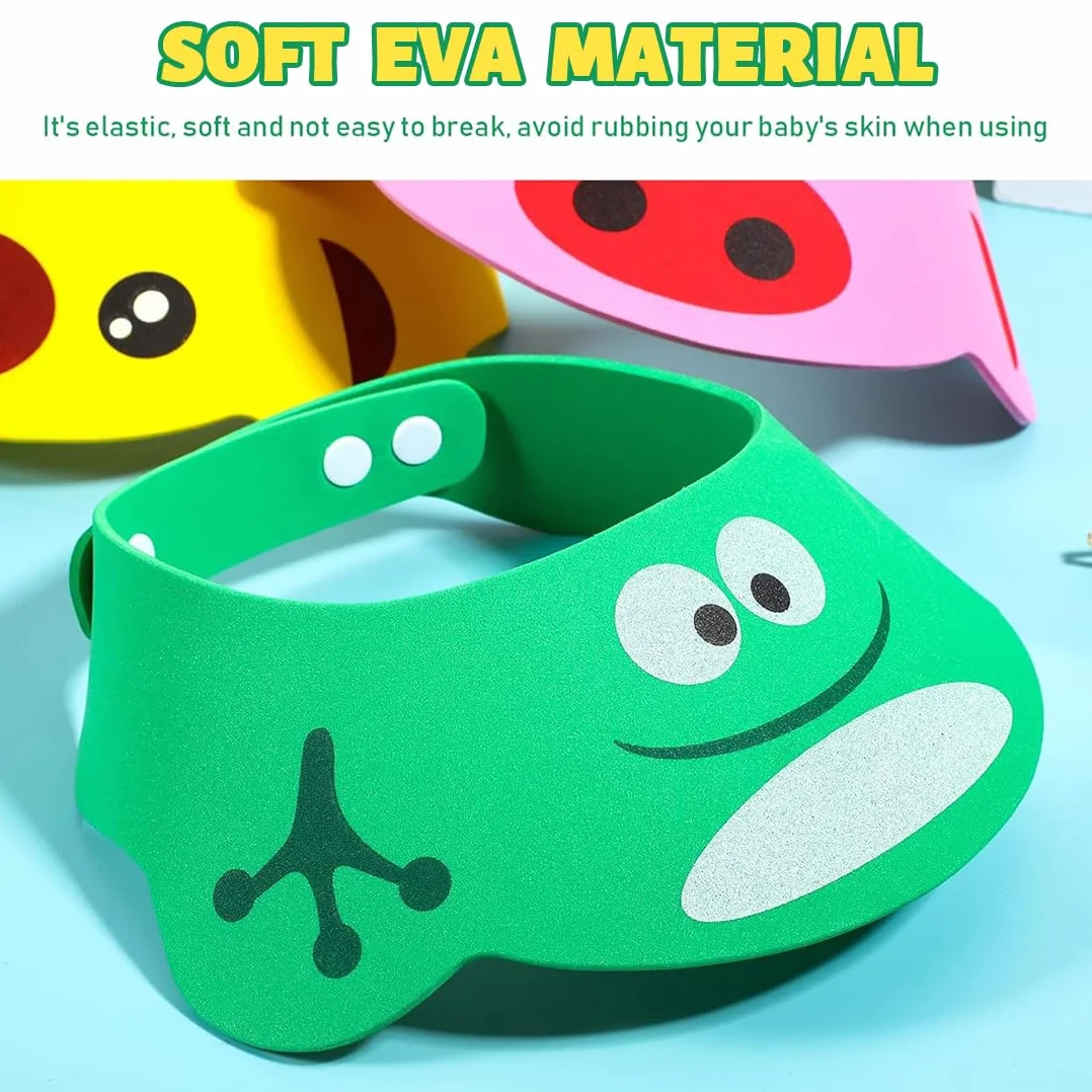 Cuffie da Doccia per Bambini,2 PCS Doccia Cap per Bambino Sicurezza Regolabile Cappello Cuffia In Morbido Silicone Visiera Bimbi per Evitare che l'Acqua Scorra Agli Occhi e al Viso
