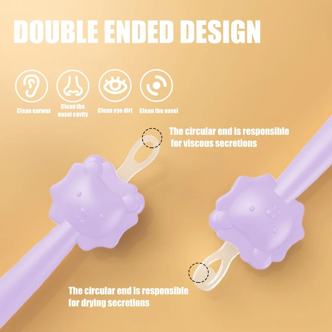 Baby Nose Ear Cleaner, 2 pezzi Nasenreiniger Baby, Pulizia orecchie, Igienico, Adatto per Casa e Viaggi, Uso Sicuro per la Cura del Neonato, del Neonato per Bambini Prodotti, rosa/viola
