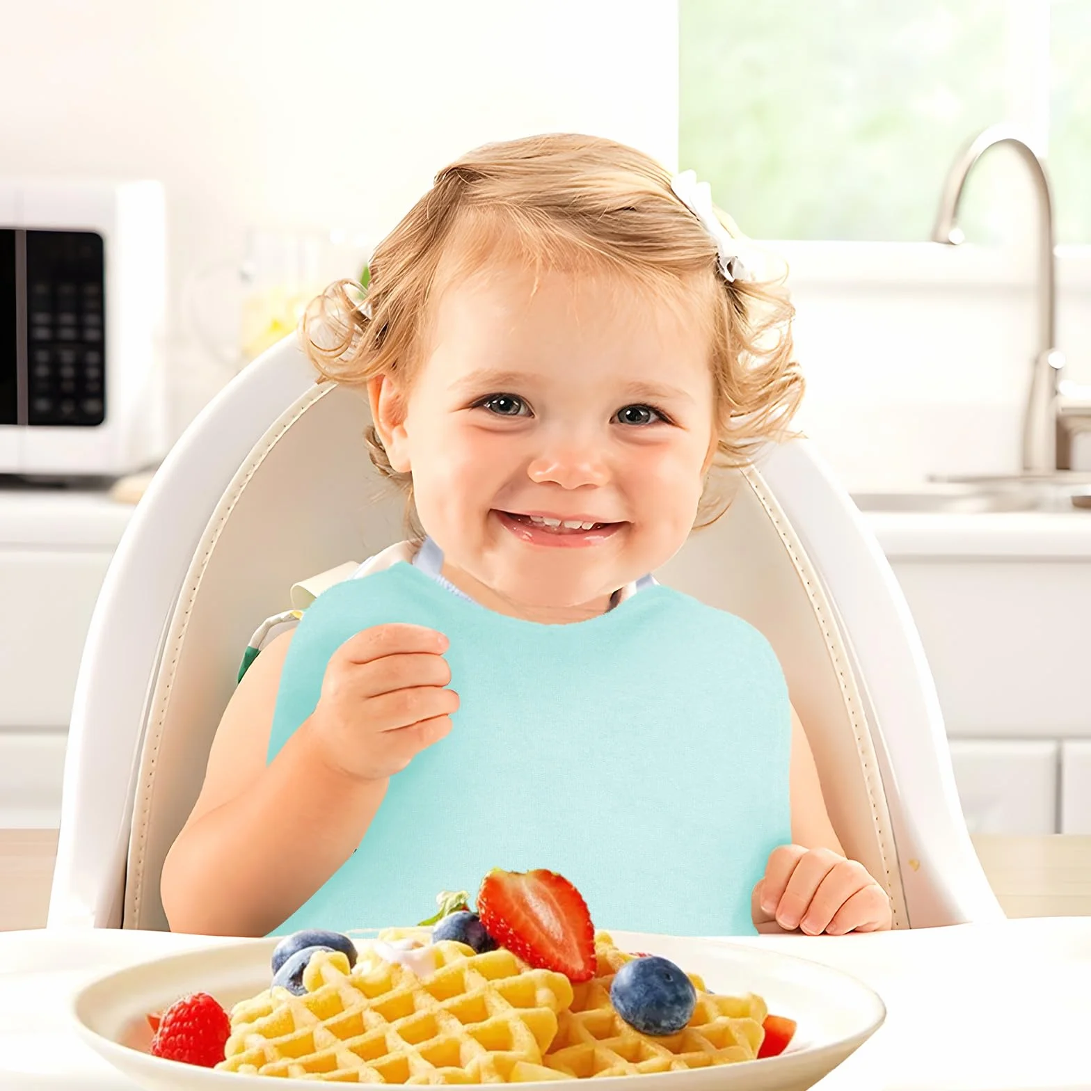SLOSH Bavaglini Impermeabili con Elastica Elastico Bavaglino Impermeabile per Asilo Bavaglini Grandi Lavabili Panno per Ruttino Pappa Svezzamento per Bambini 0 a 3 Anni