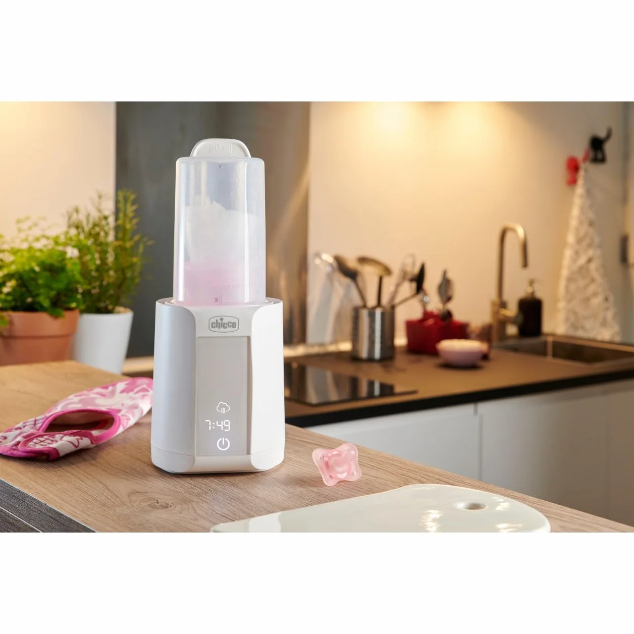 Chicco Scalda Pappa e Scaldabiberon per Neonato 2in1, Funzione Timer e Scongelamento, Funzione Sterilizzazione, anche per Vasetti e Latte Materno, Multifunzione, Bianco