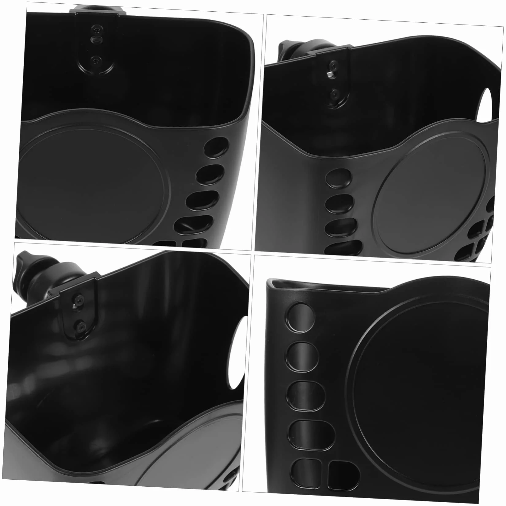 Cestino Portaoggetti Nero in Plastica Multifunzione Funzione Appendibile, per Bottiglie e Pannolini Durante le Uscite con Carrozzina
