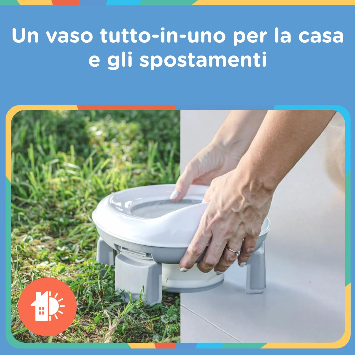 Nuby - Vasino portatile per bambini da viaggio - Wc portatile 2 in 1 Riduttore wc bambini o uso in autonomia - Con protezione paraschizzi e sacchetti usa e getta - Per imparare a usare il bagno