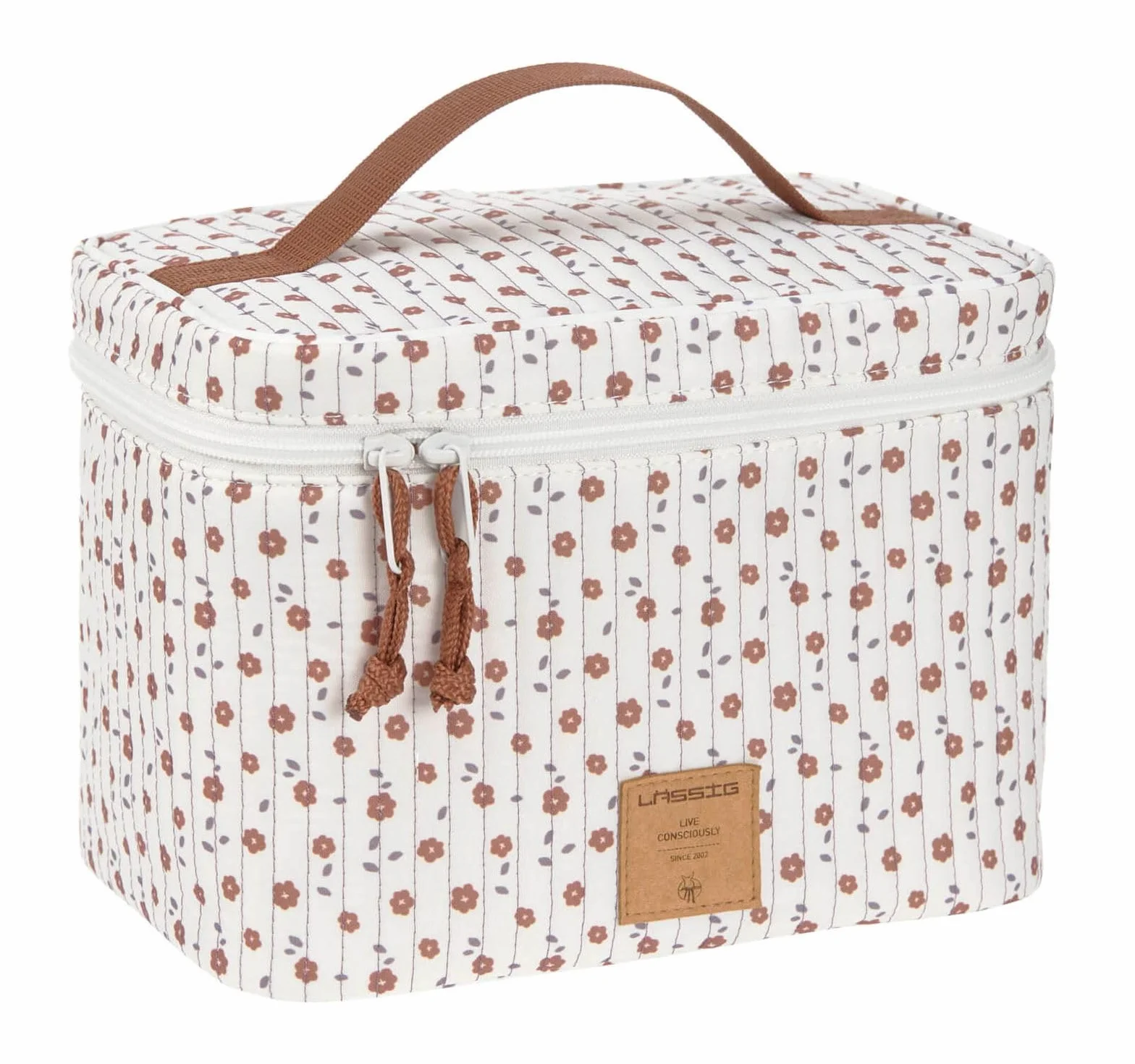 LÄSSIG Organizzatore per fasciatoio Organizzatore per pannolini da portare con sé/Casual Nursery Caddy To Go Flowers White