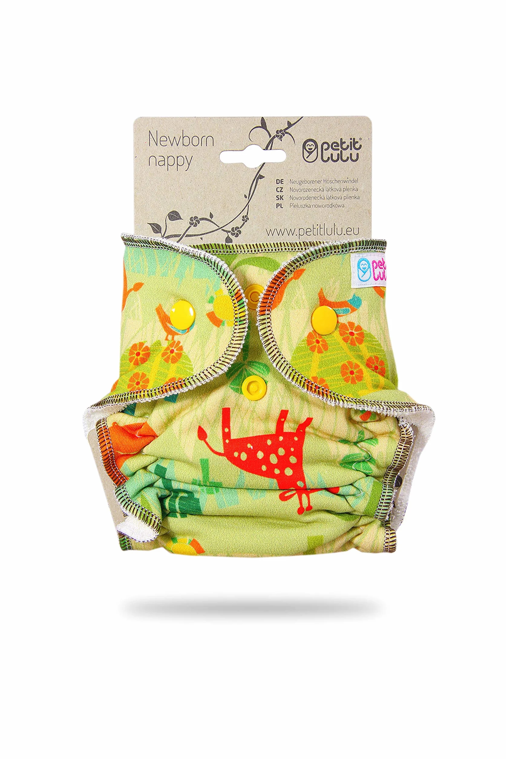 Petit Lulu - Pannolino lavabile a mutandina con bottoni a pressione per neonati, 2-6 kg