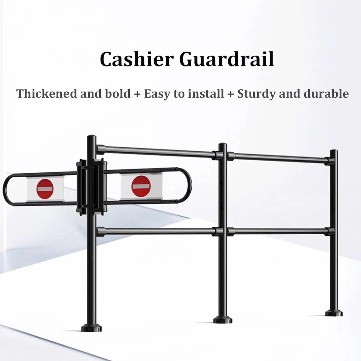 Cancello di sicurezza per cassa del supermercato, porta a battente caricata a molla, ingresso unidirezionale per magazzini e centri commerciali, regolabile 55-80 cm