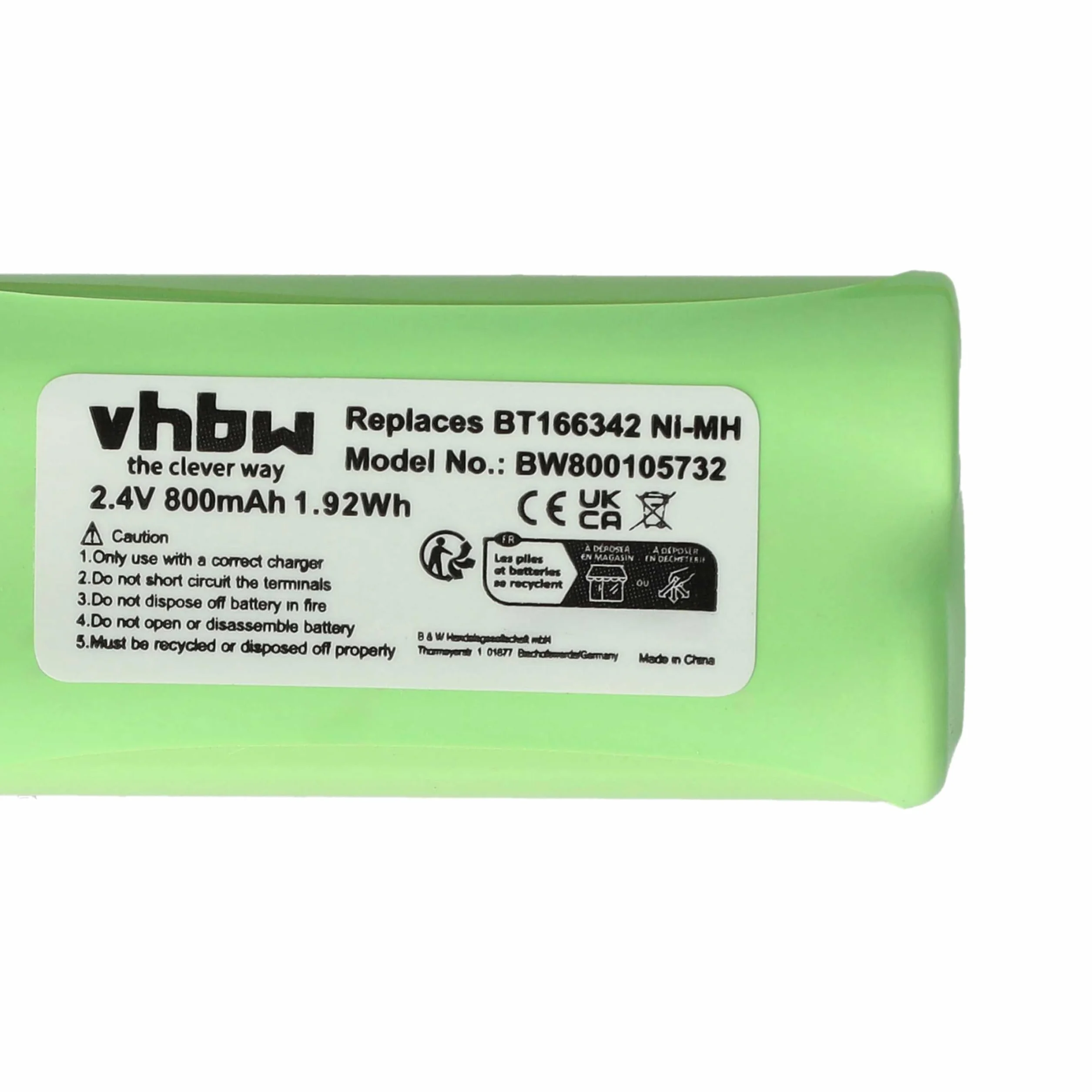 vhbw batteria compatibile con V-Tech DM221-2, DM222, DM221 babyphone (800mAh, 2,4V, NiMH)