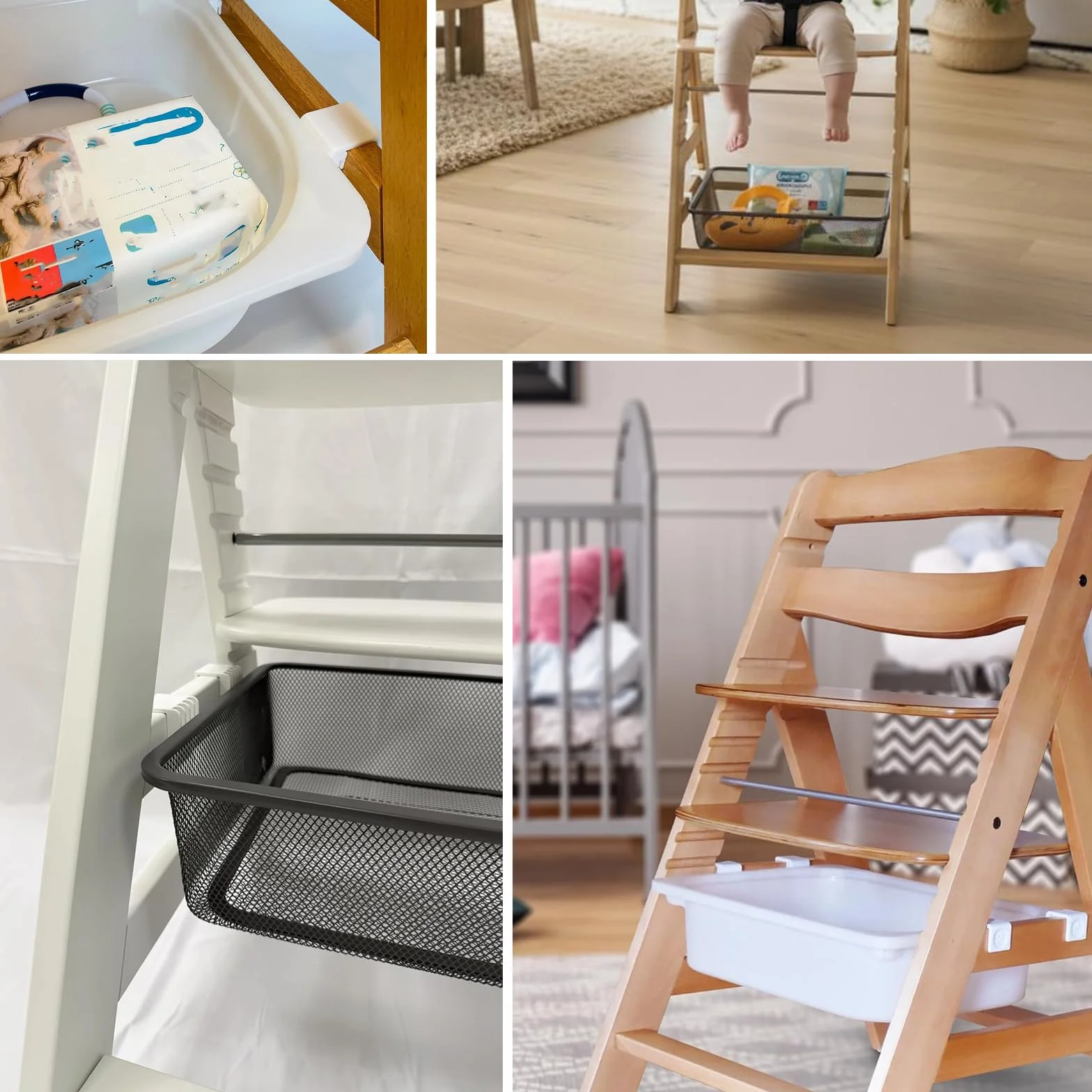 Adattatore Adatto per Seggiolone Hauck Alpha e Beta, Compatibile con Ikea Trofast Scatola e Cestino a Griglia, Fissaggio per Sedia Alta