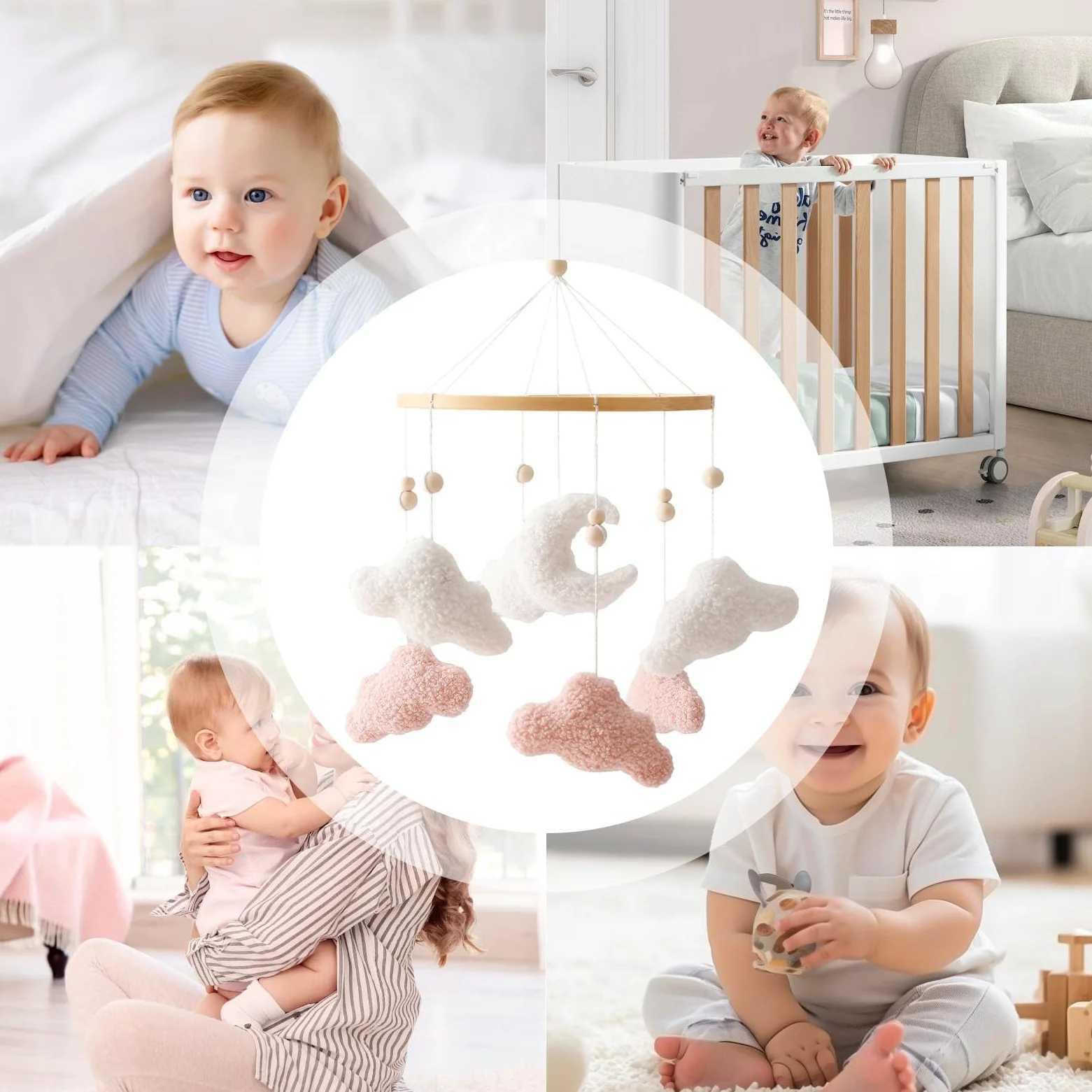 Giostrina per Culla Peluche a per arredo nursery | mobile rosa per culla per Passeggino Seggiolino Auto Camera da Camera Regalo