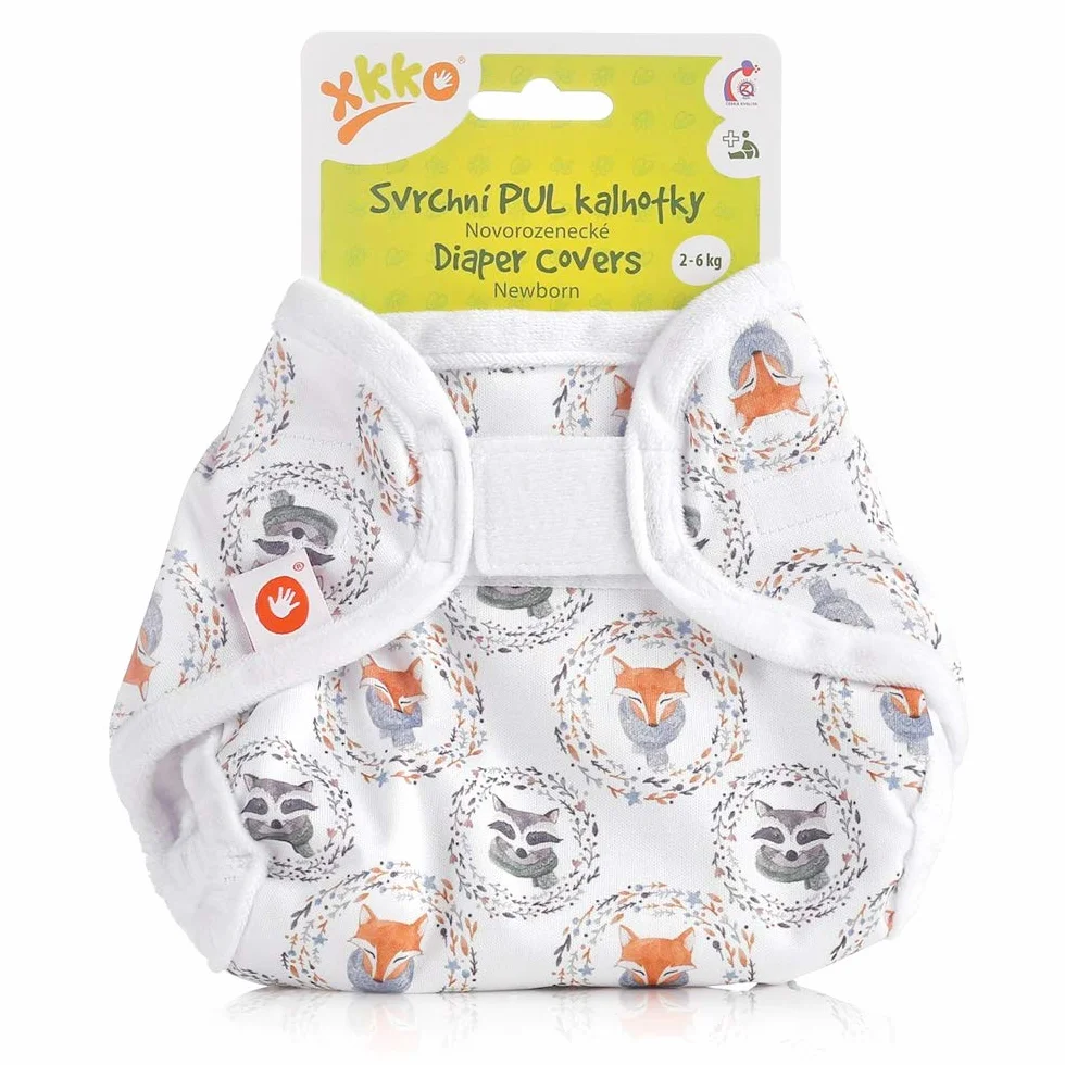 Copripantaloni (PUL) – Newborn (2 – 4 kg) – volpi e orsi lavatori