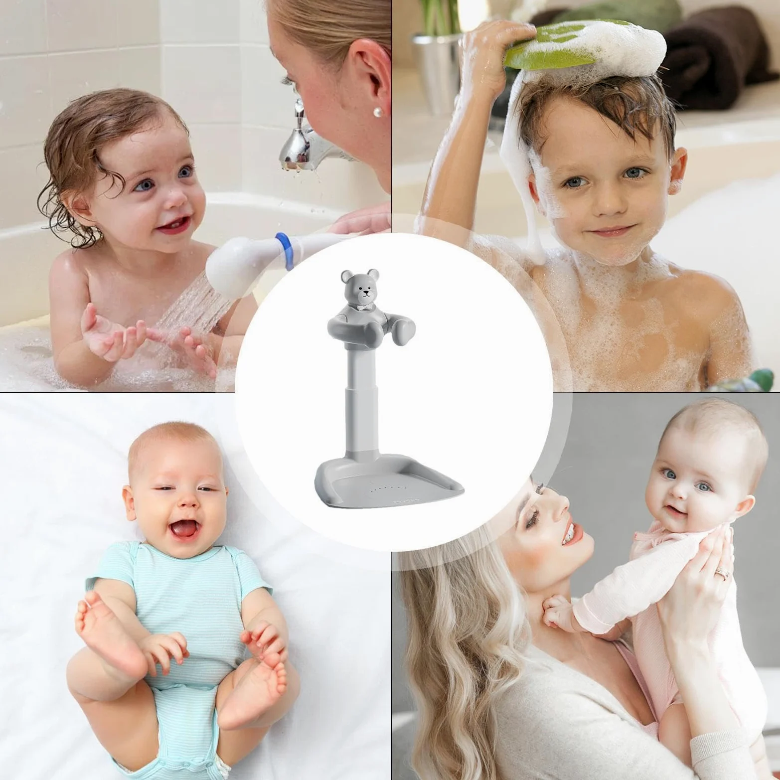 Supporto da bagno per, supporto per bagnetto | Supporto per bagnetto Base antiscivolo In piedi,Maniglia per sedia da bagno con maniglia per sedia portatile regolabile per la mamma