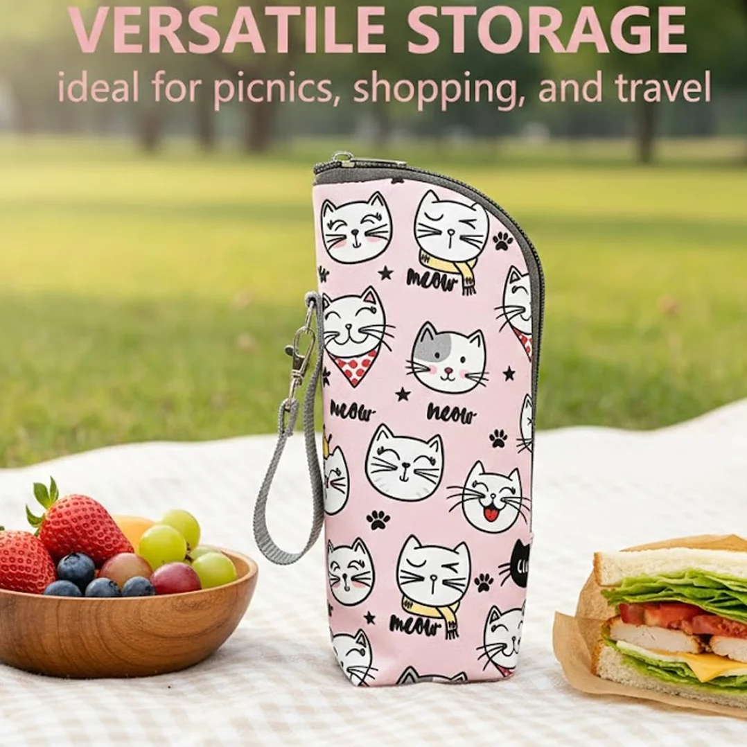 1 Pezzo Borsa Termica Biberon Portatile per Passeggino, Porta Biberon Termico, Termos Biberon Neonato, Termostato Isolamento Termico Viaggio Aperto