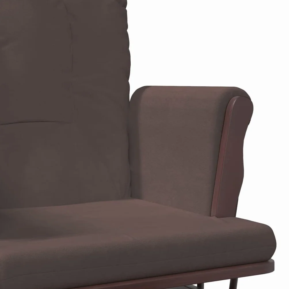 vidaXL Poltrona Glider con Sgabello Marrone in Tessuto