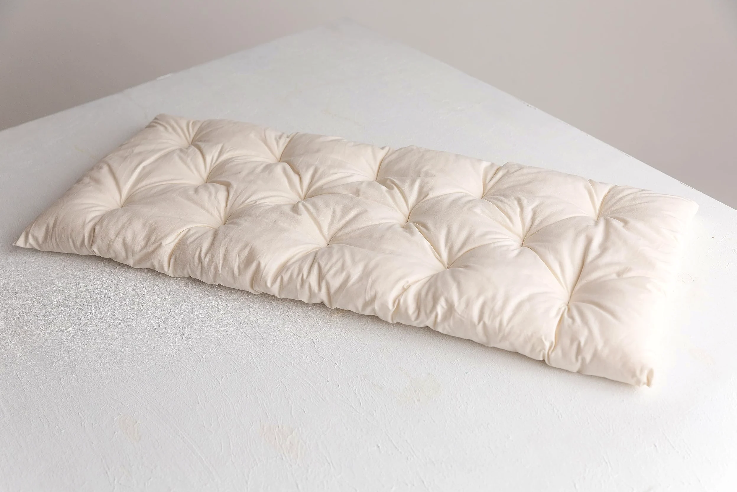 Generisch Materasso per culle a molle in 100% lana di pecora, traspirante e termoregolante, confortevole per neonati, rivestimento igienico, su misura e naturale, circa 80 x 30 x 4 cm