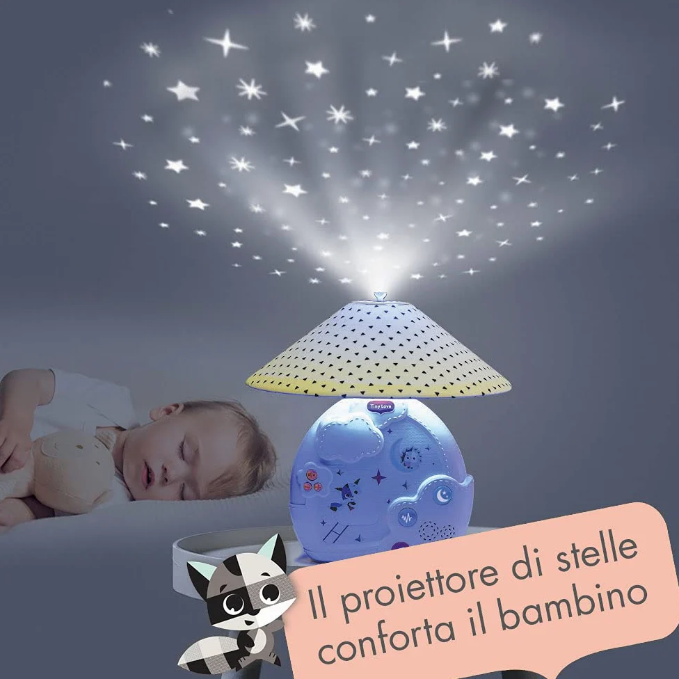 Tiny Love Magical Night Giostrina Musicale Neonato con Proiettore Stelle e Luce Notturna, Carillon Lettino con 9 Melodie per 30 minuti di musica, 0m+, collezione Magical Tales