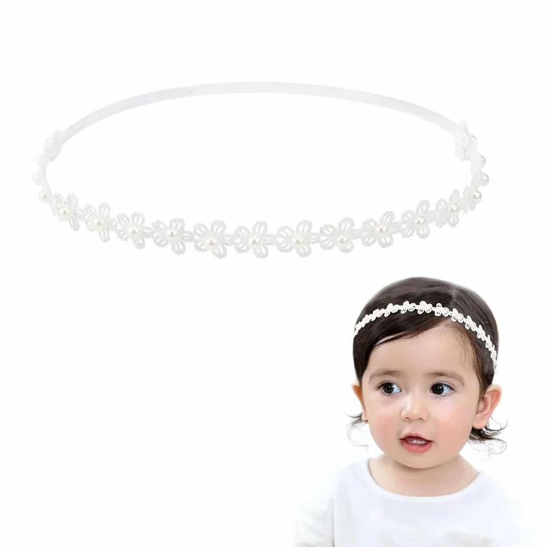 Fasce da bambina,Un cerchietto con nastro grosgrain per bambine, cerchietto elastico bianco, cerchietto con nastro grosgrain per bambine, cerchietto per neonati.