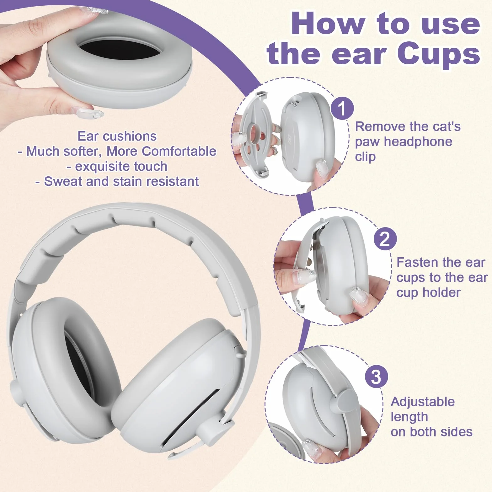 Cuffie Antirumore bambino, 2 in 1 per Neonati da 0 a 36 Mesi e Bambini da 3 a 8 Anni, Elastiche Regolabili, Protezioni Acustiche per Migliorare il Sonno in Viaggio